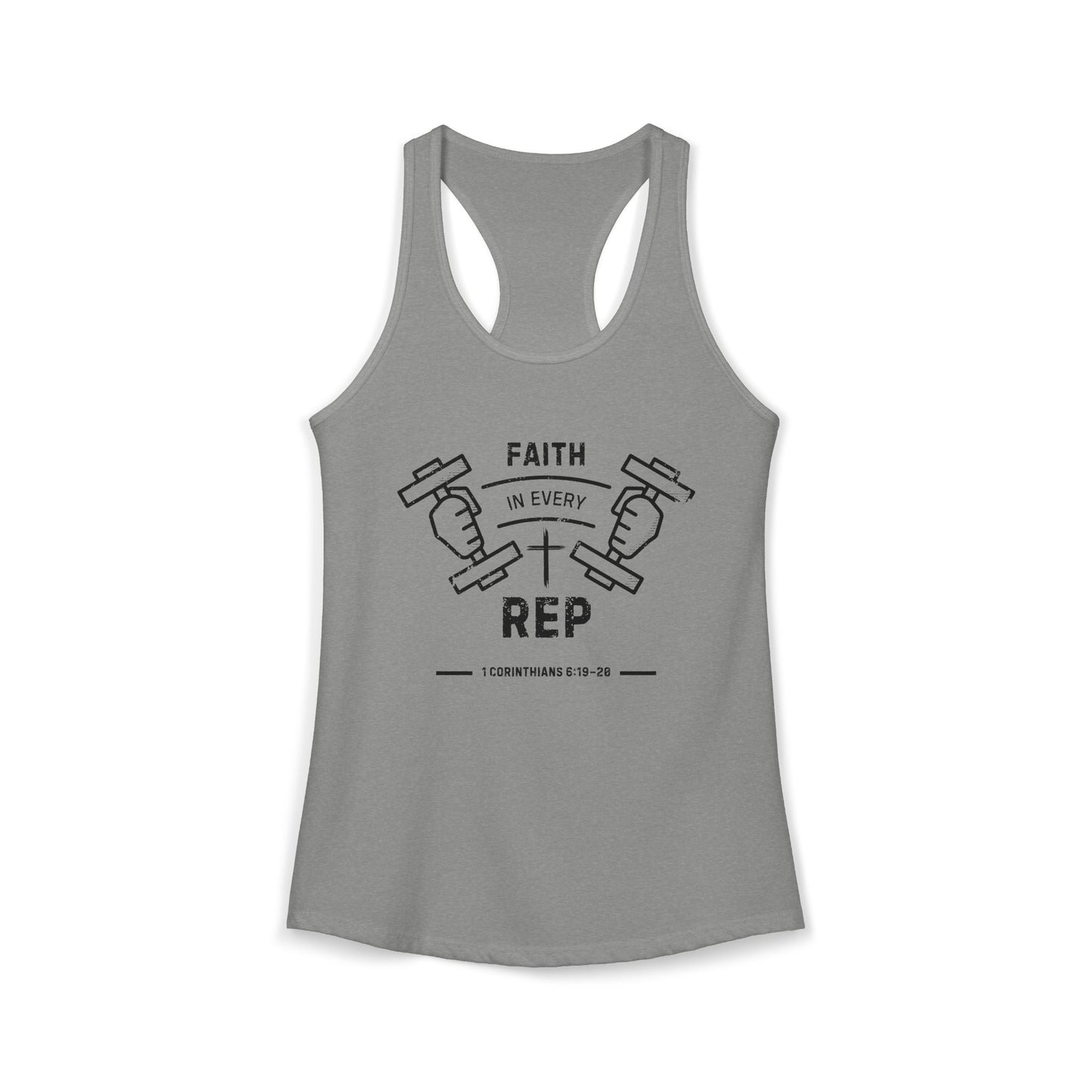 Faith in Every Rep Tank – Christian Workout Racerback | Next Level 1533