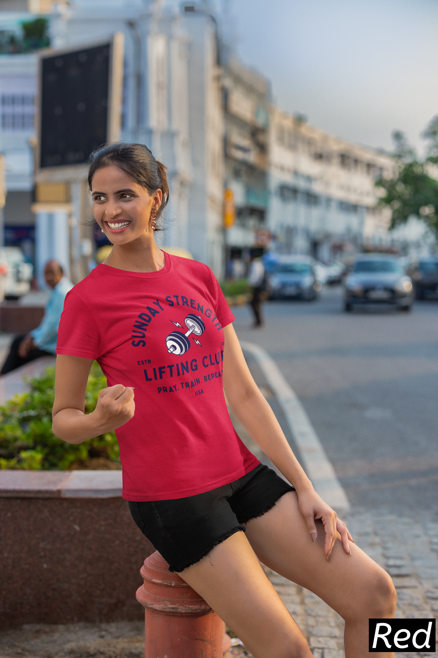 Sunday Strength Lifting Club Christian T-Shirt | Faith Gym Shirt
