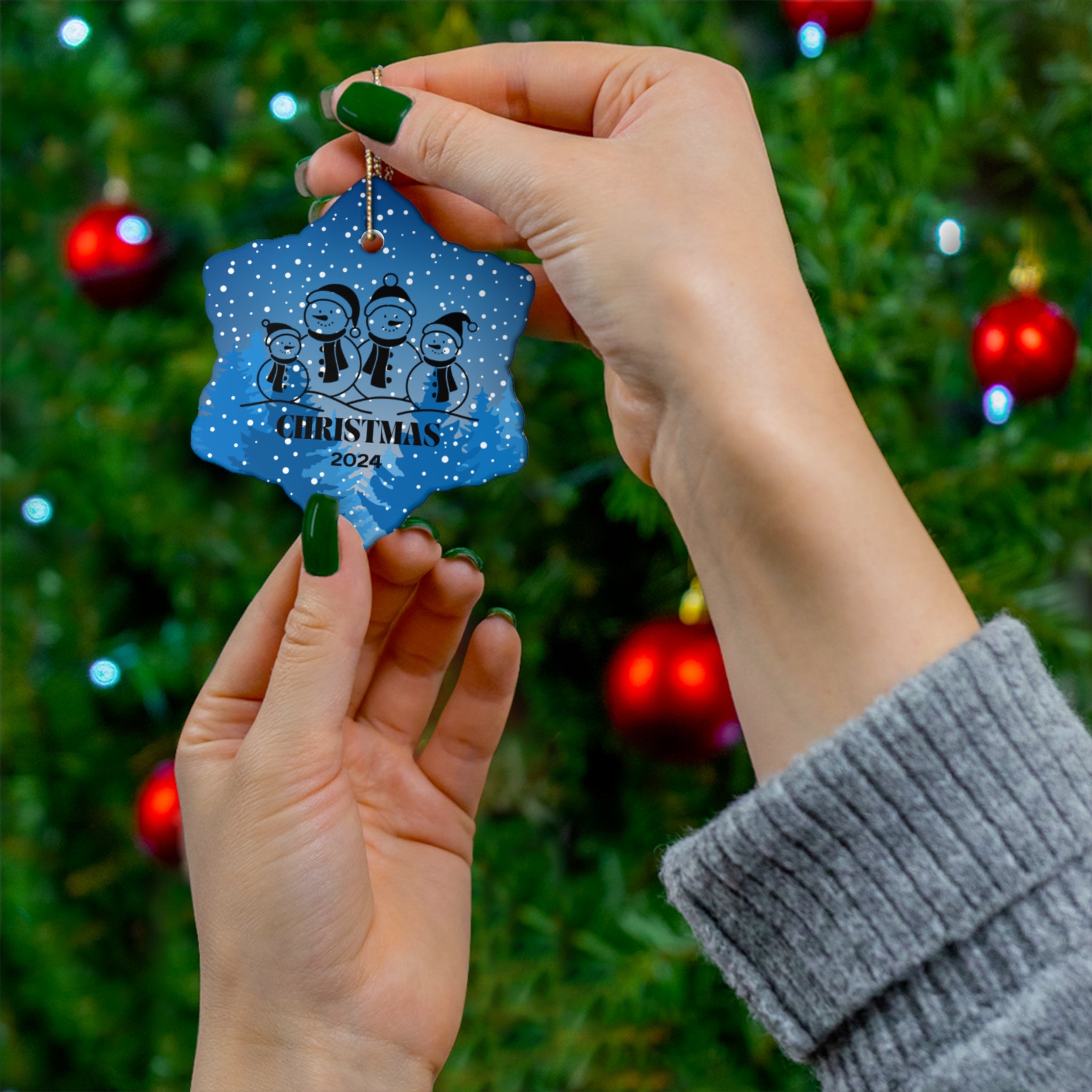 2024 Snowmen Christmas Ceramic Ornament