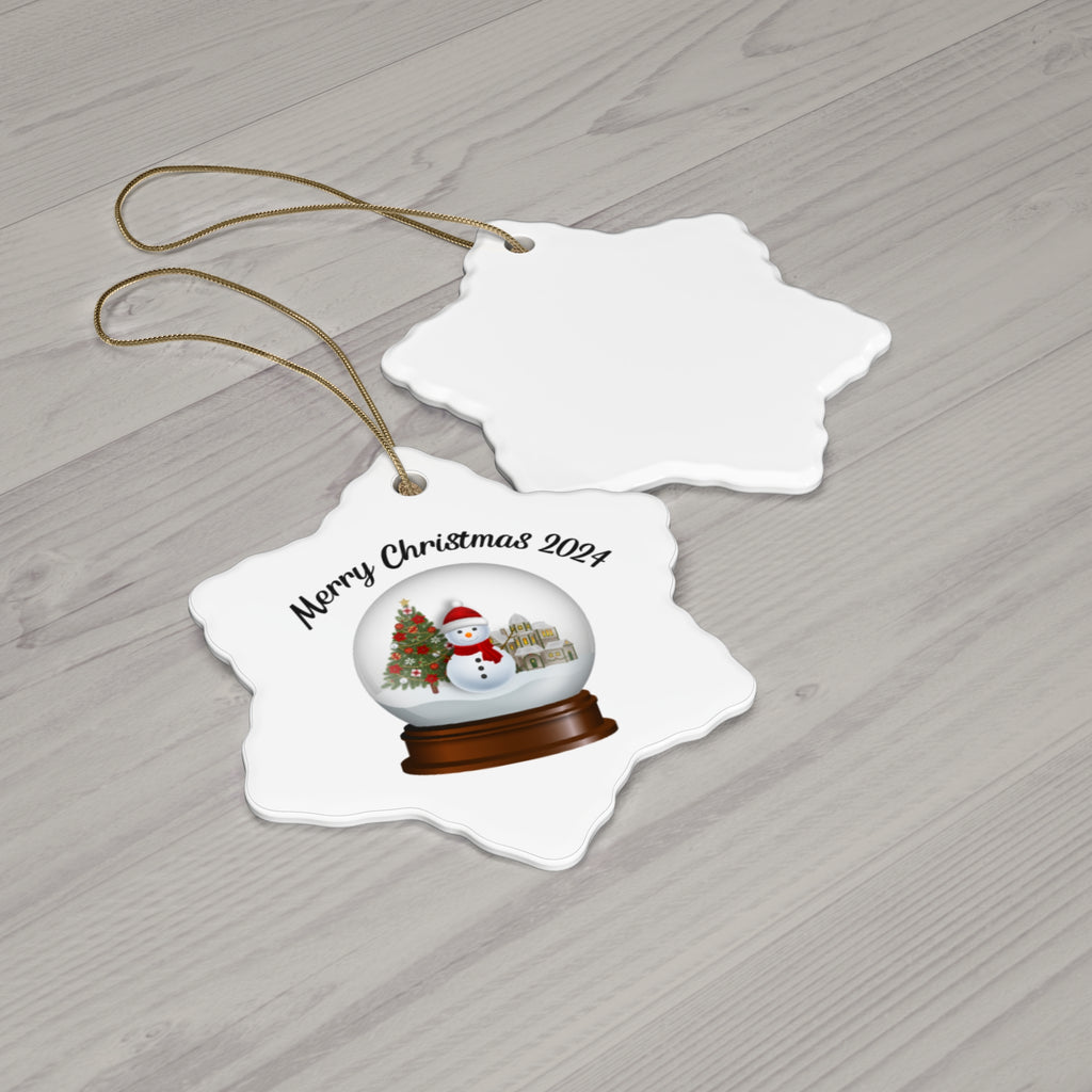 Snow Globe Ceramic Ornament Christmas