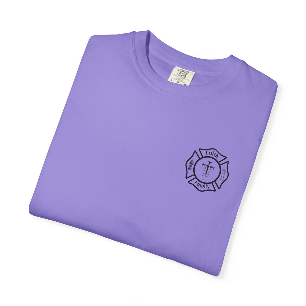 Built for Battle – Ephesians 6:11 | Christian Firefighter Comfort Colors 1717 T-Shirt