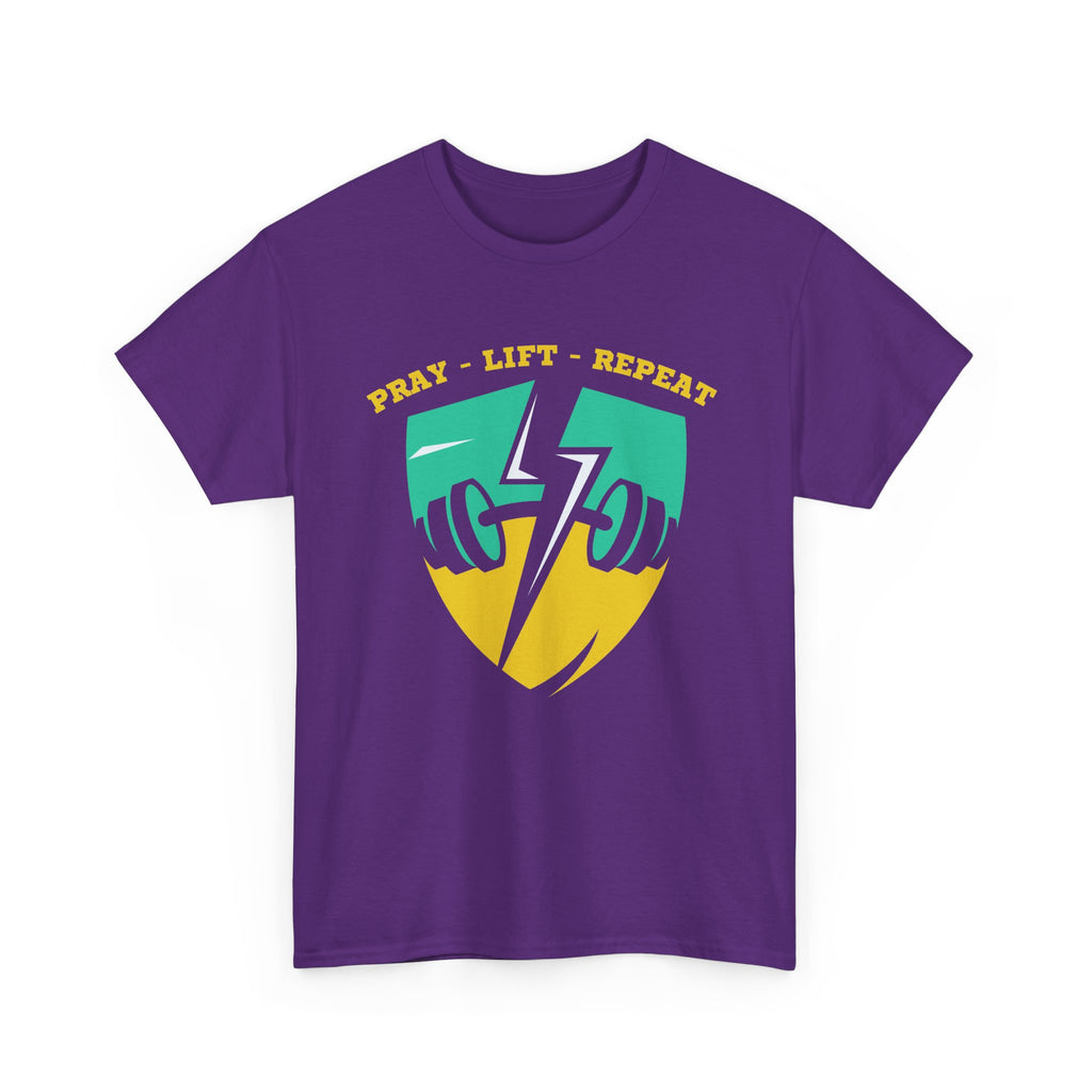 Pray Lift Repeat Shirt, Christian Gym T-Shirt, Faith Fitness Tee, Religious Workout Shirt, Gildan 5000 Christian Apparel
