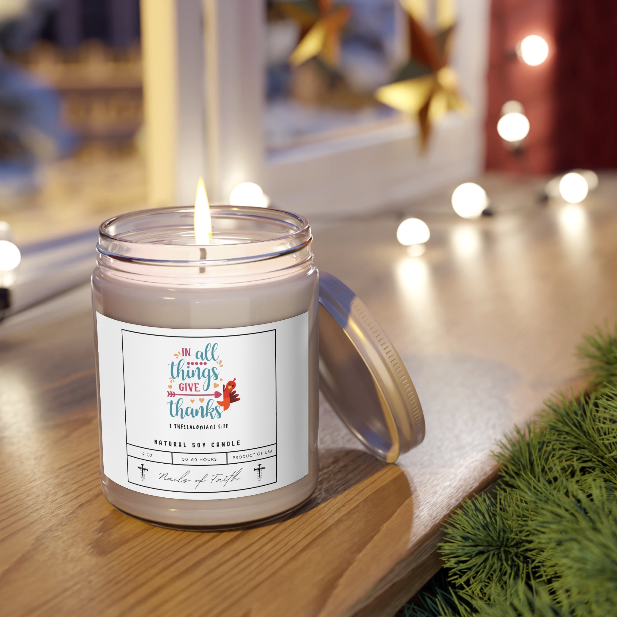 In All Things Give Thanks. Scented Candle, 9oz