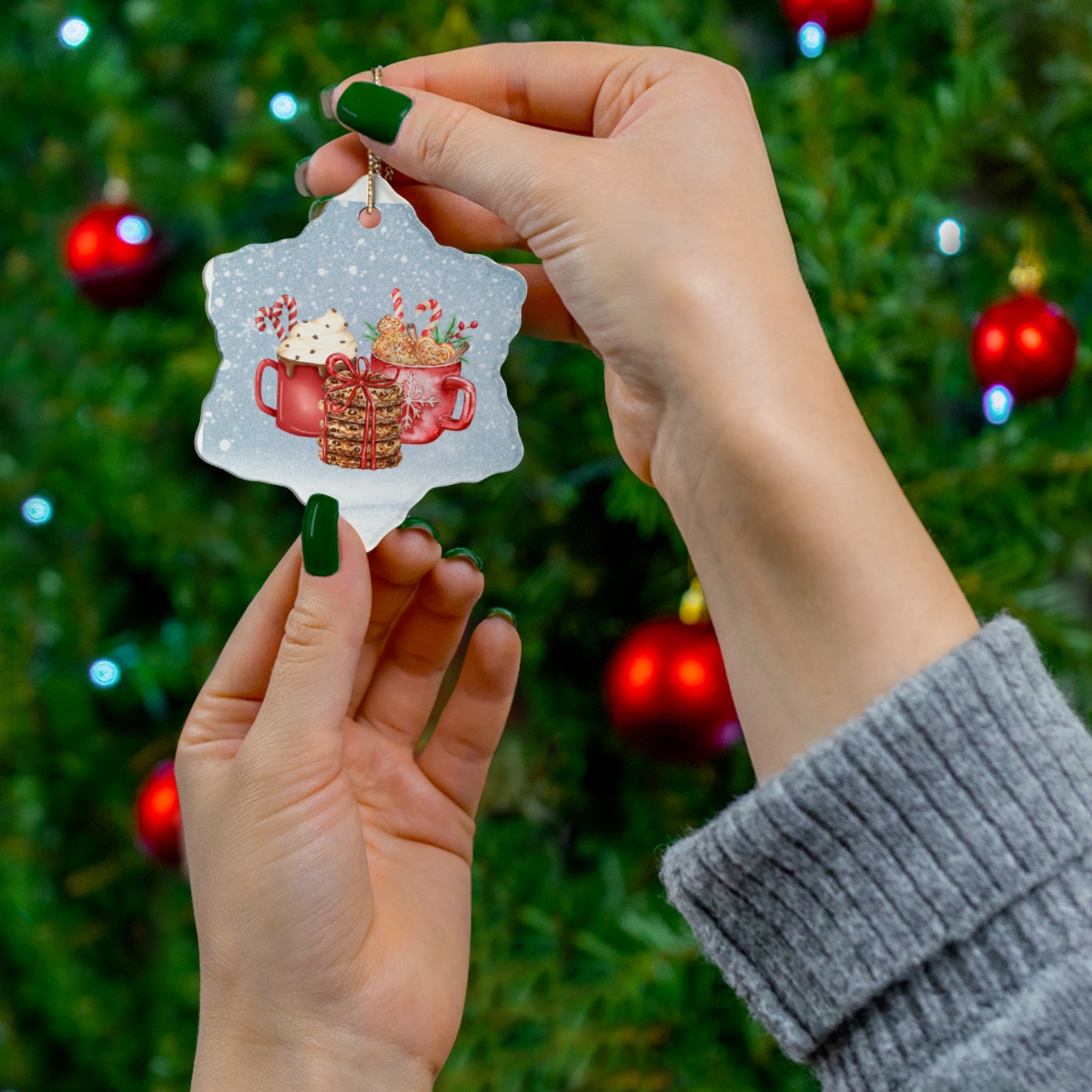 Christmas Cocoa Ceramic Ornament
