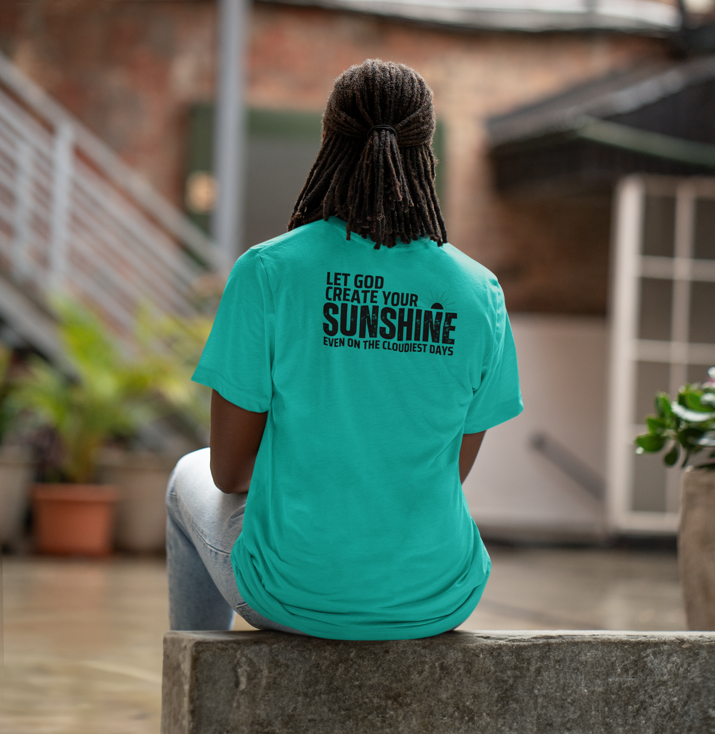 Let God Create Your Sunshine Even on the Cloudiest Days | Bella+Canvas Christian T-Shirt | Inspirational Faith Tee