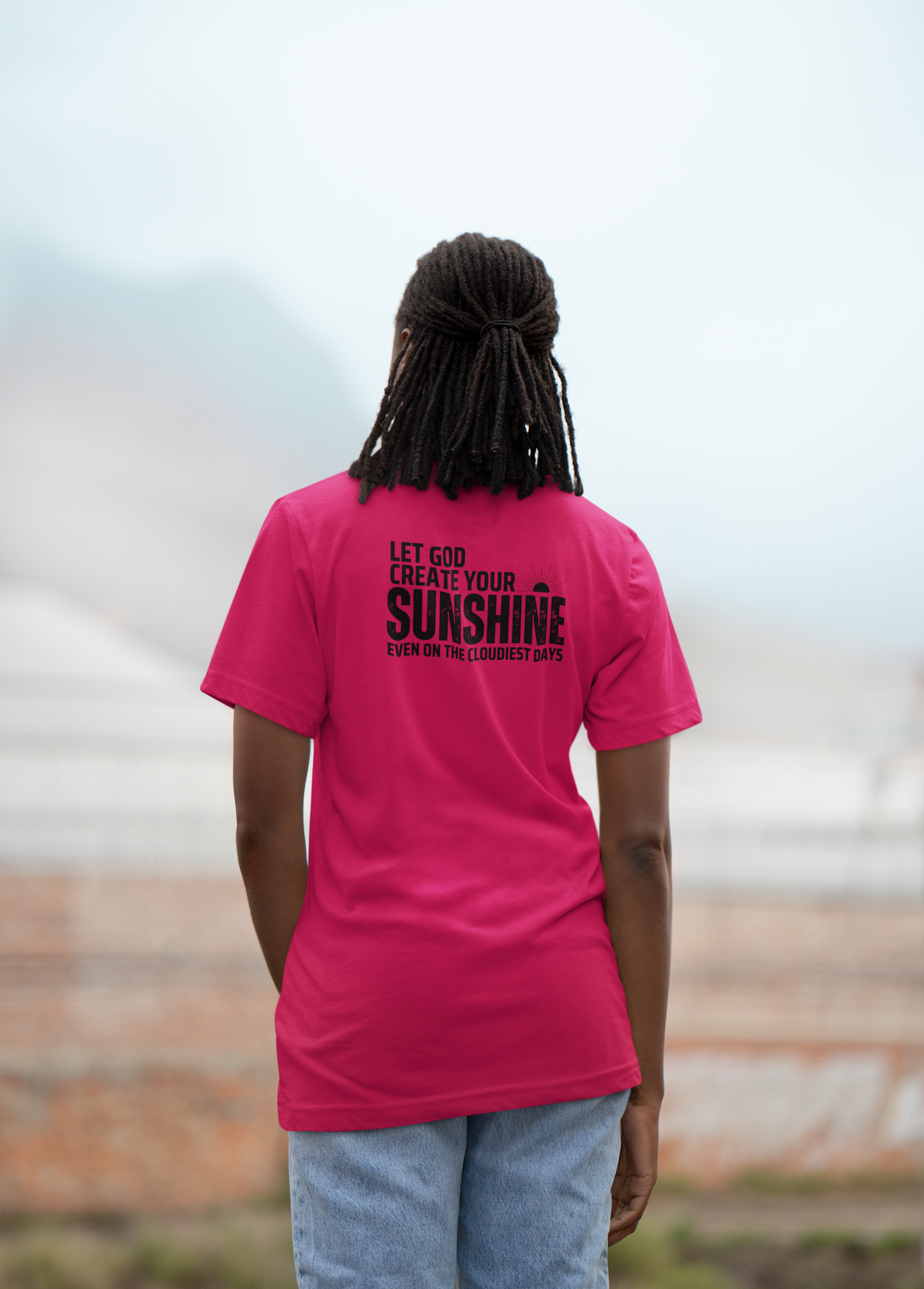 Let God Create Your Sunshine Even on the Cloudiest Days | Bella+Canvas Christian T-Shirt | Inspirational Faith Tee
