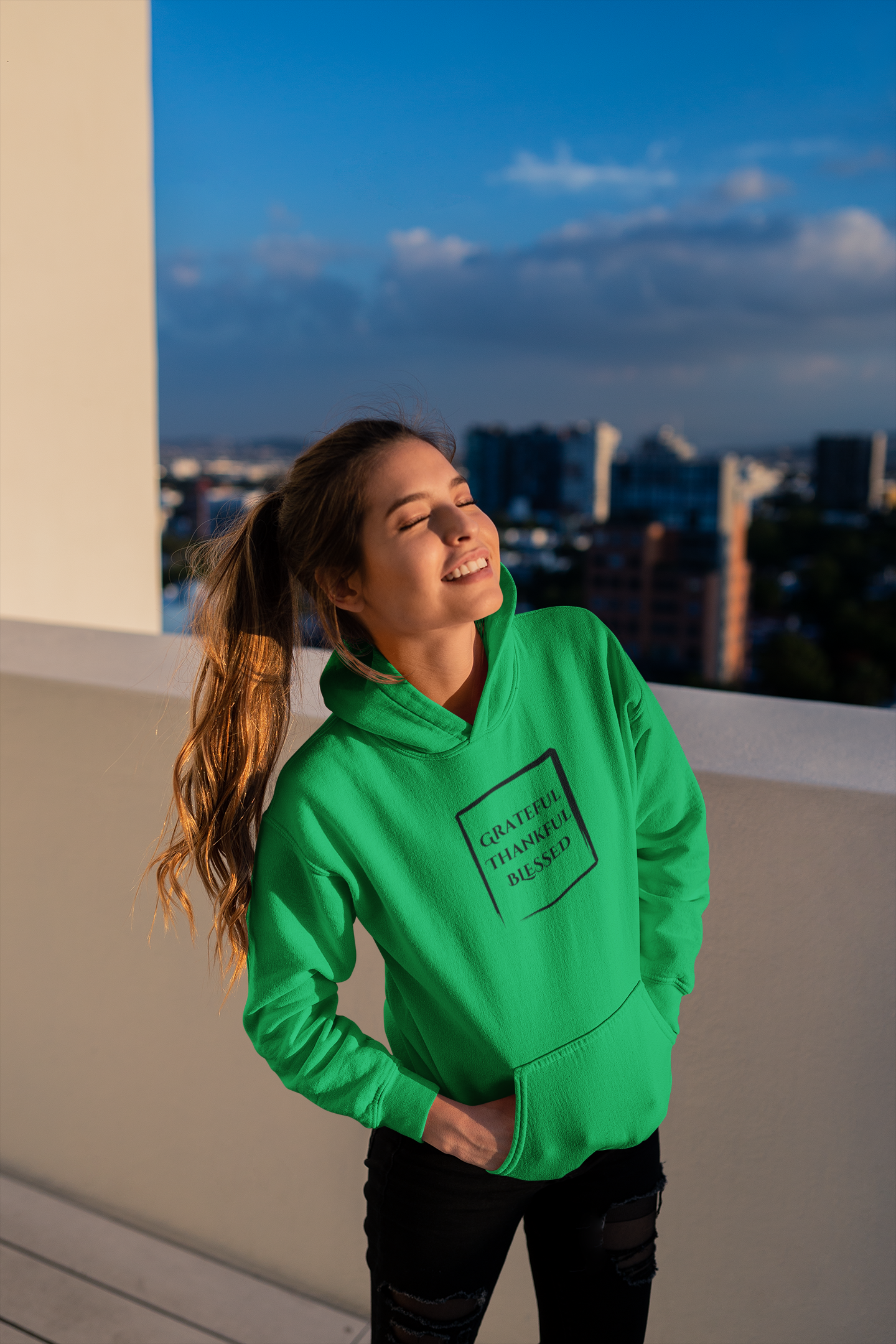 Grateful Thankful Blessed Christian Hoodie – Gildan 18500 Faith Sweatshirt | Christian Apparel