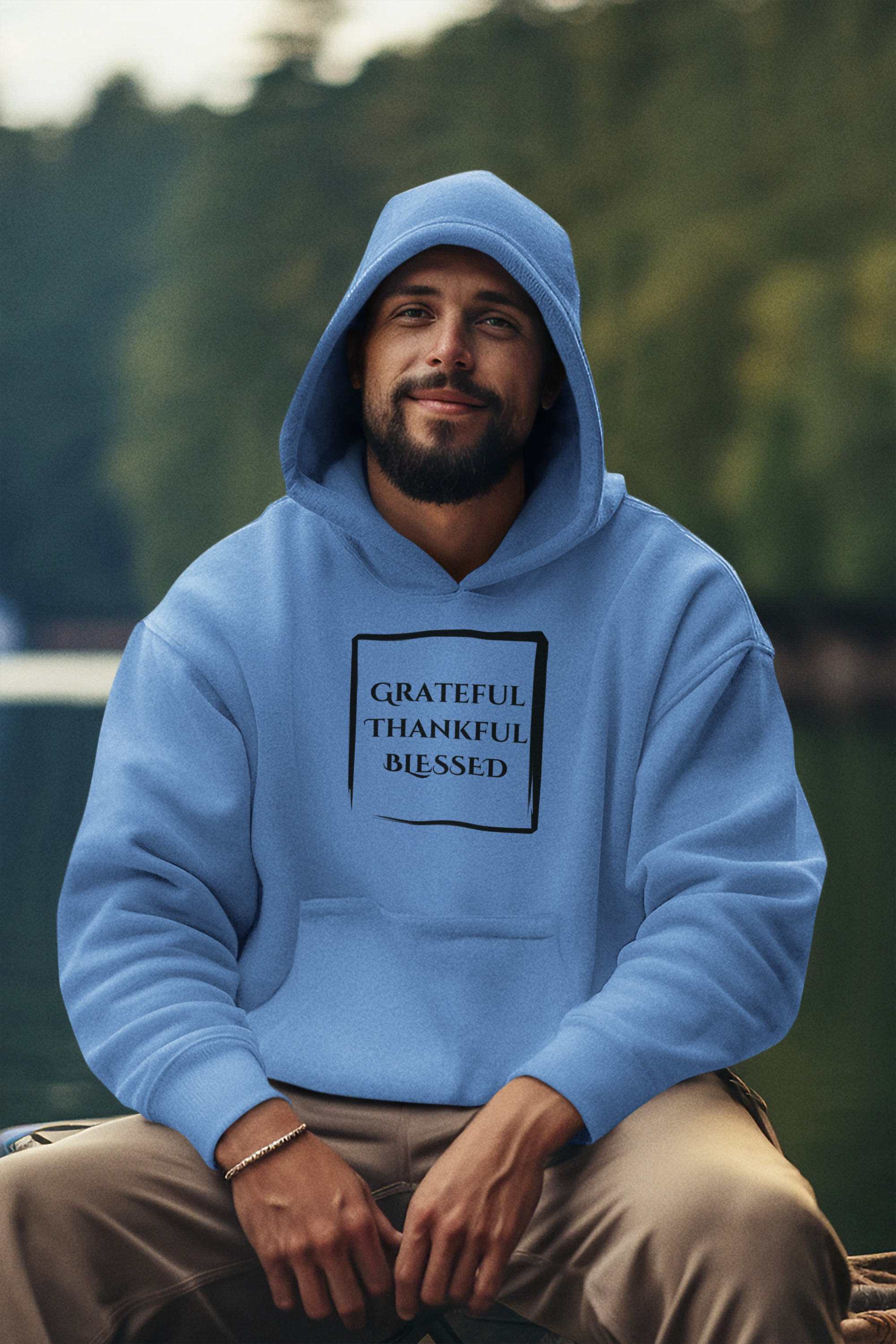 Grateful Thankful Blessed Christian Hoodie – Gildan 18500 Faith Sweatshirt | Christian Apparel