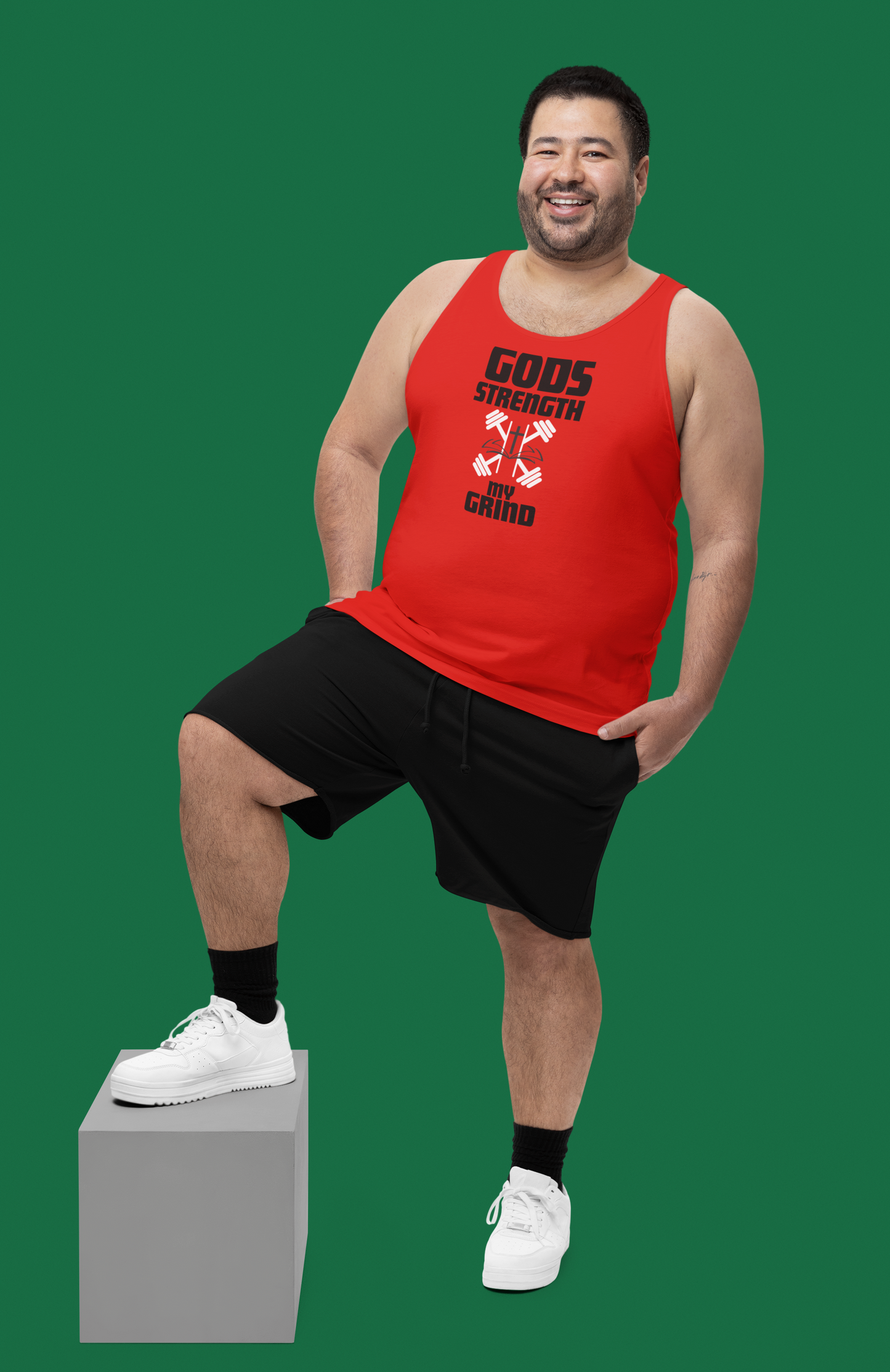 God’s Strength My Grind Christian Gym Tank – Bella+Canvas 3480 Faith Fitness Tank Top