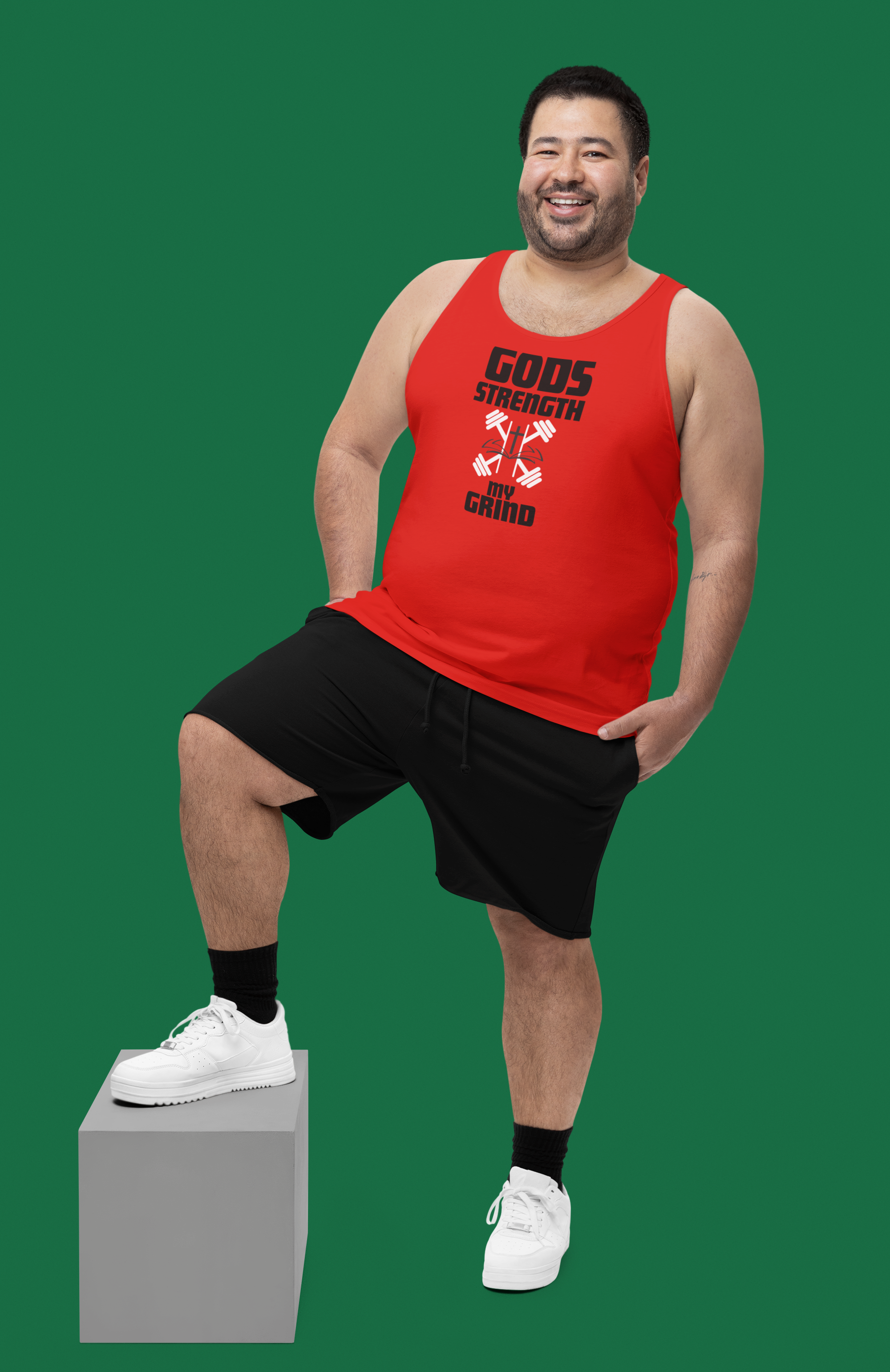 God’s Strength My Grind Christian Gym Tank – Bella+Canvas 3480 Faith Fitness Tank Top