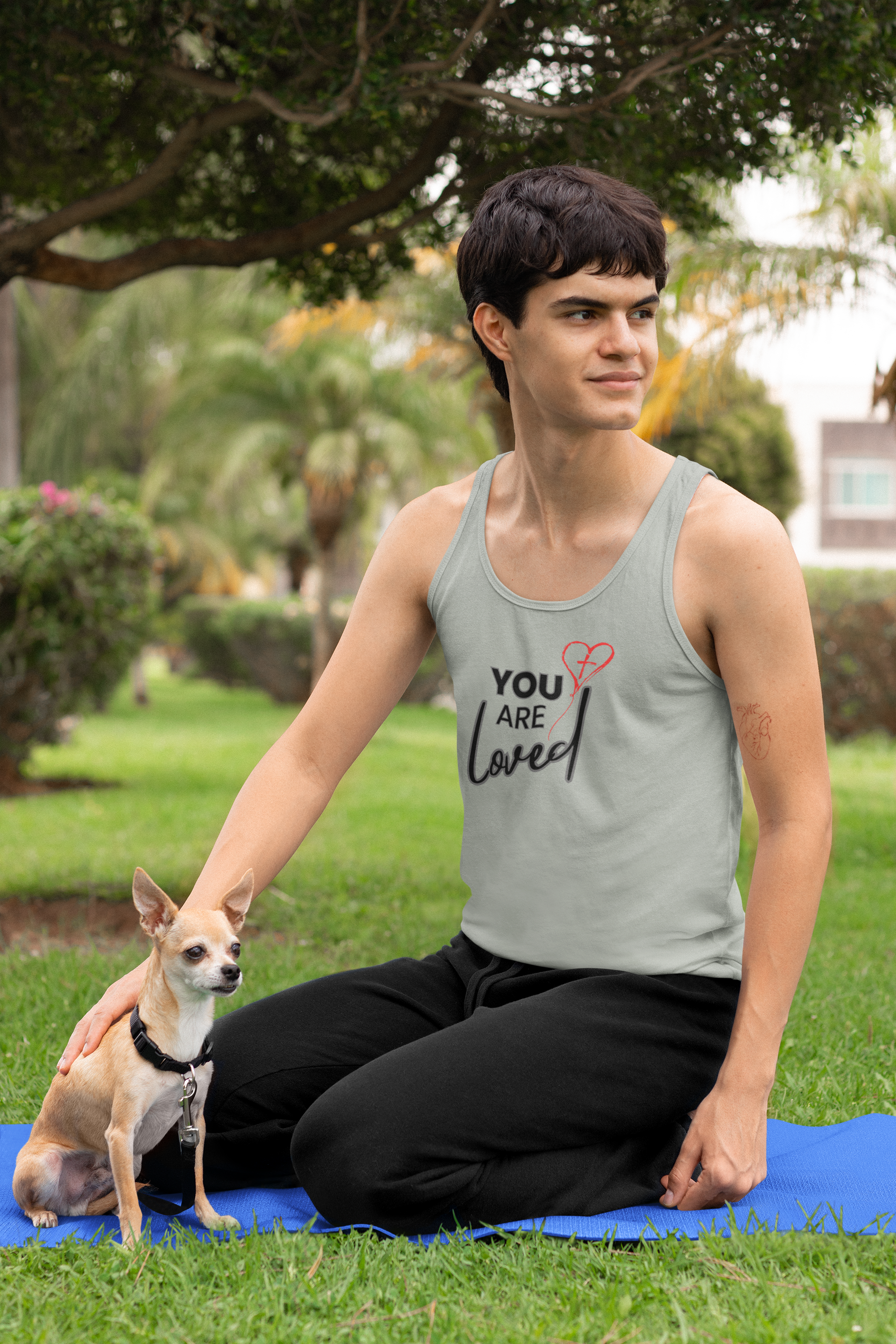 You Are Loved Tank Top, Christian Racerback Tank, Inspirational Faith Shirt, Encouragement Gift for Her, Women’s Workout or Summer Top, Bella Canvas 3480