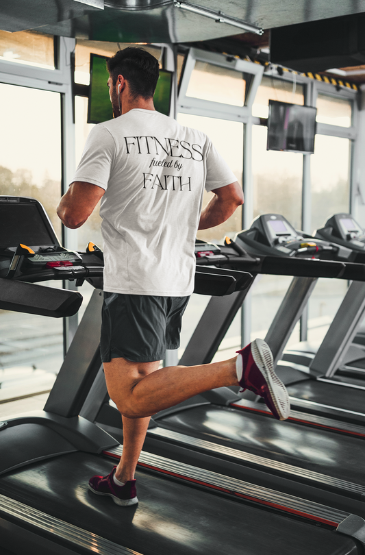 Fitness Fueled by Faith Christian Gym Shirt – Gildan 64000 Softstyle Faith Fitness Tee