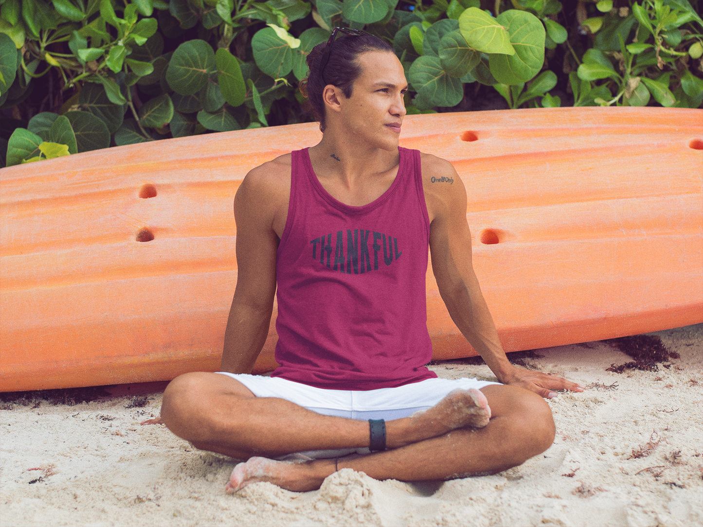 Thankful Tank Top – Christian Gratitude Shirt – Faith Based Tank – Minimalist Christian Tank – Thankful Shirt – Gildan 5200 Tank Top