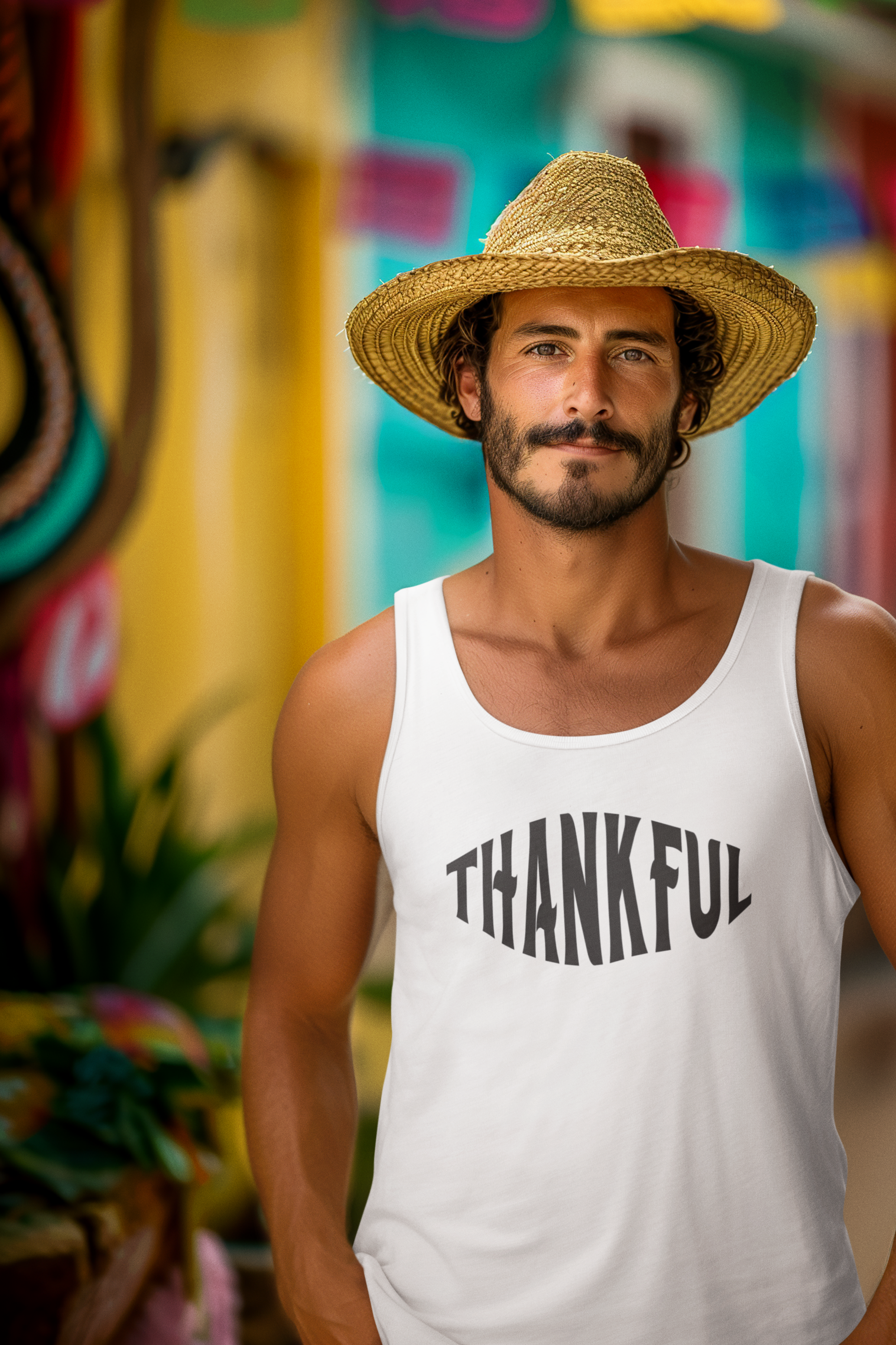 Thankful Tank Top – Christian Gratitude Shirt – Faith Based Tank – Minimalist Christian Tank – Thankful Shirt – Gildan 5200 Tank Top