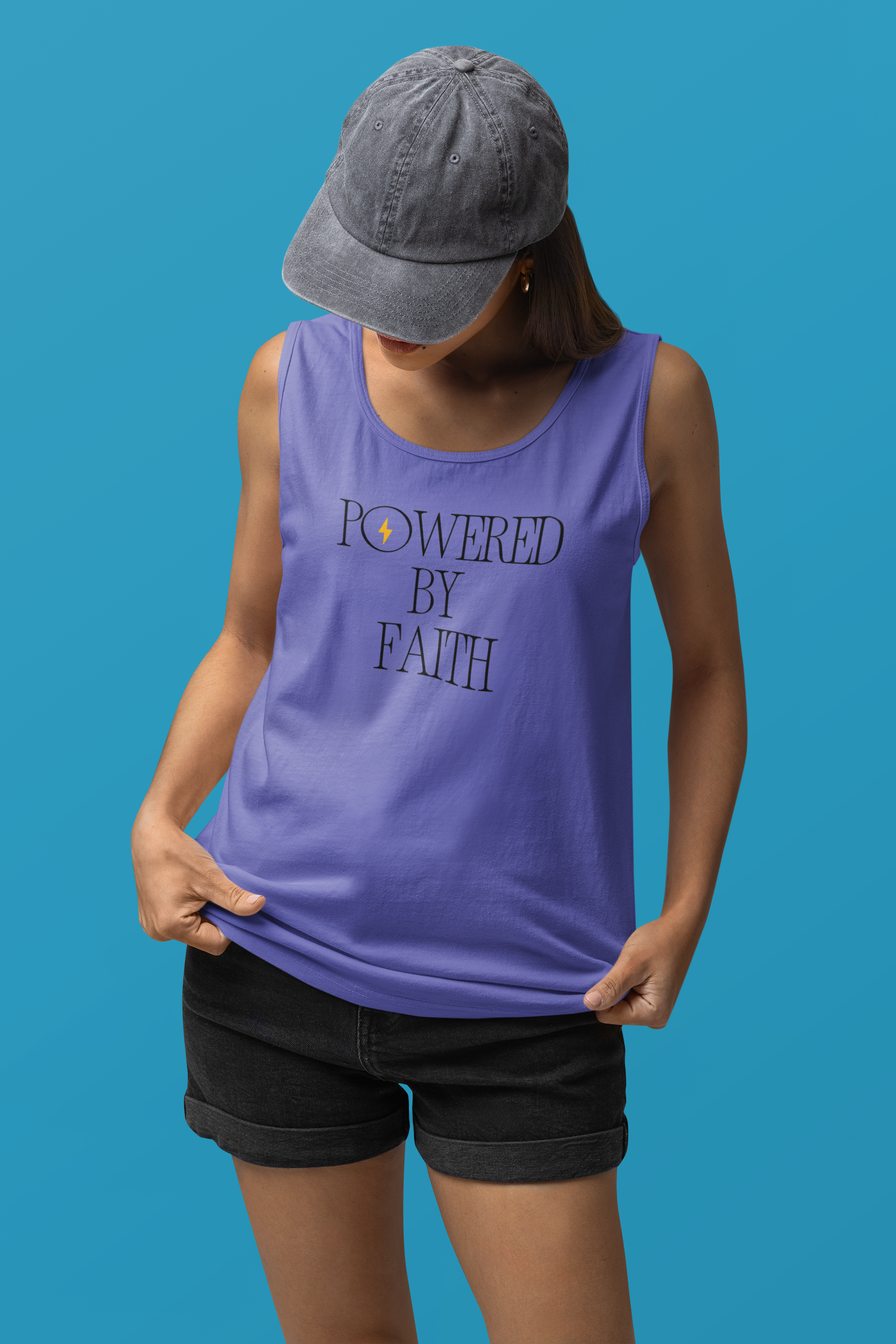 Powered by Faith Shirt | Christian Comfort Colors 9360 Long Sleeve Tee | Inspirational Faith Apparel