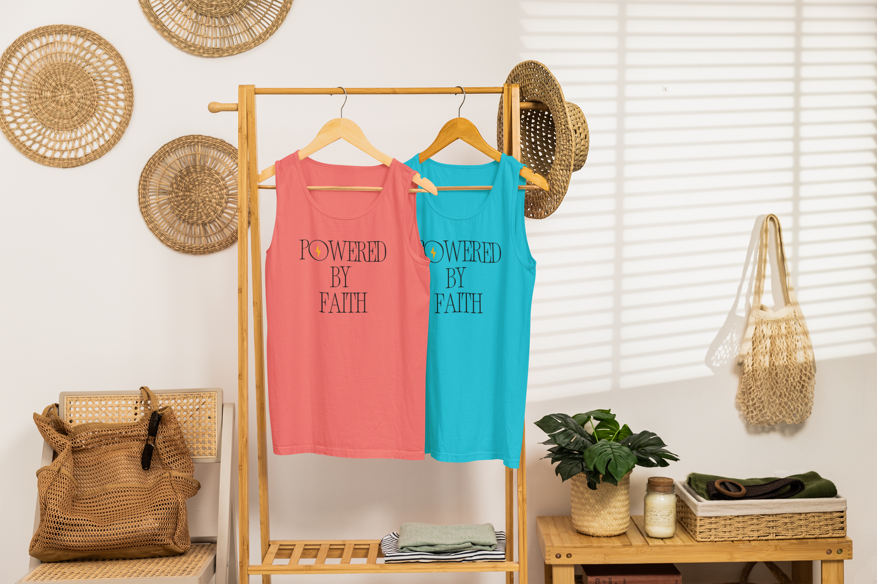 Powered by Faith Shirt | Christian Comfort Colors 9360 Long Sleeve Tee | Inspirational Faith Apparel