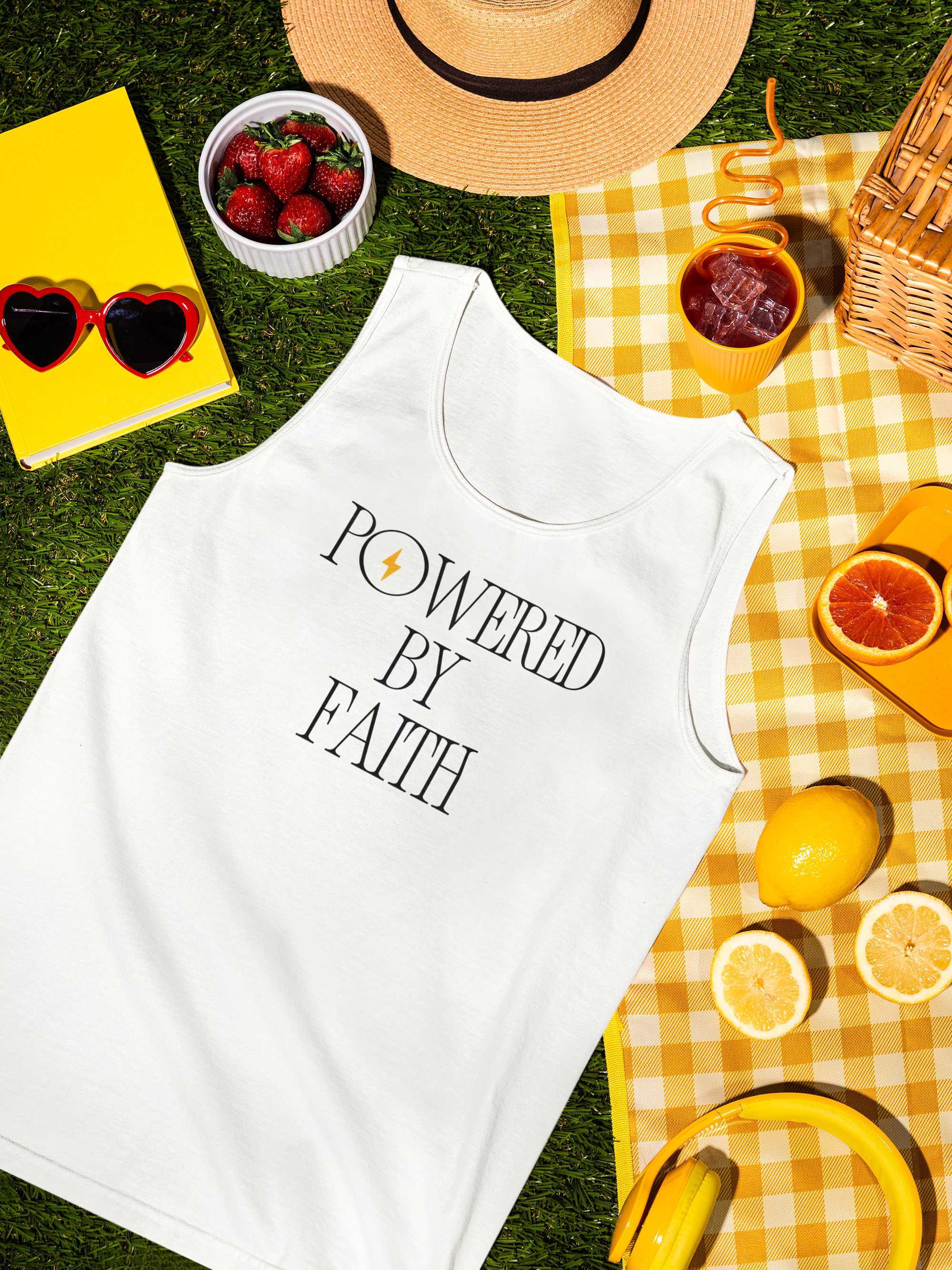 Powered by Faith Shirt | Christian Comfort Colors 9360 Long Sleeve Tee | Inspirational Faith Apparel