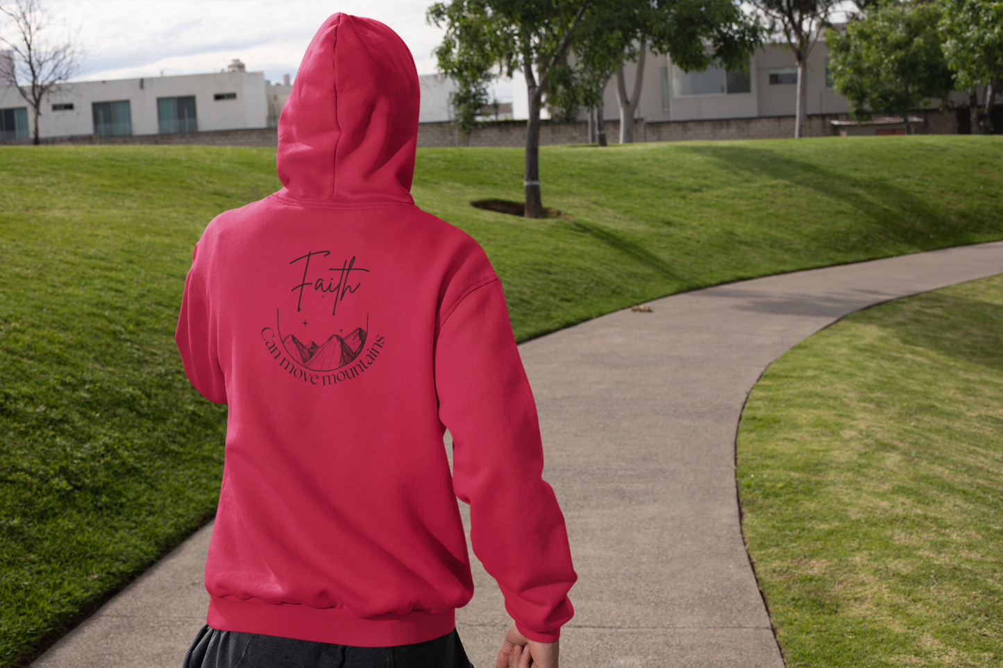 Faith Can Move Mountains Hoodie – Christian Gildan 18500 Sweatshirt | Nails of Faith