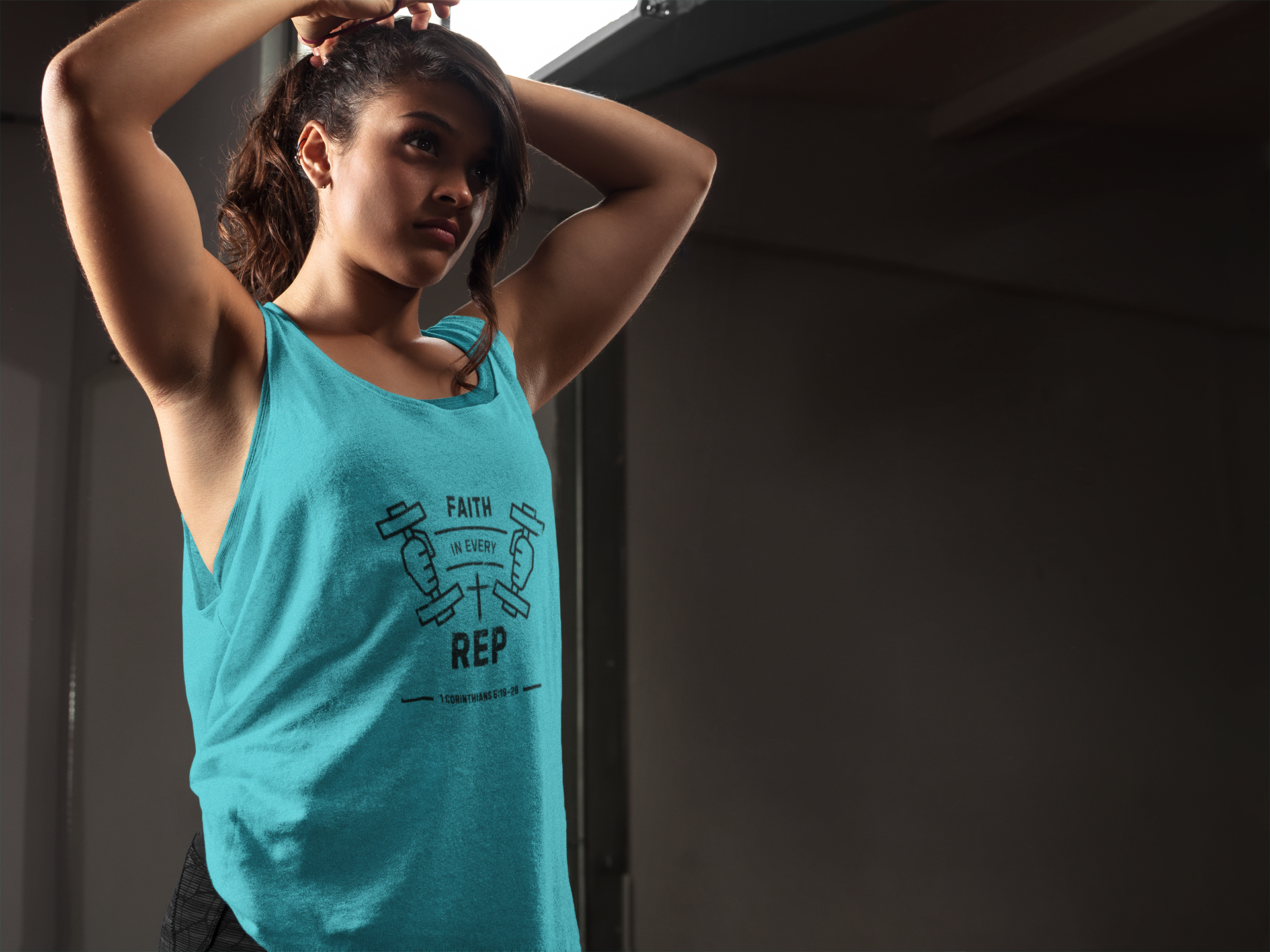 Faith in Every Rep Tank – Christian Workout Racerback | Next Level 1533