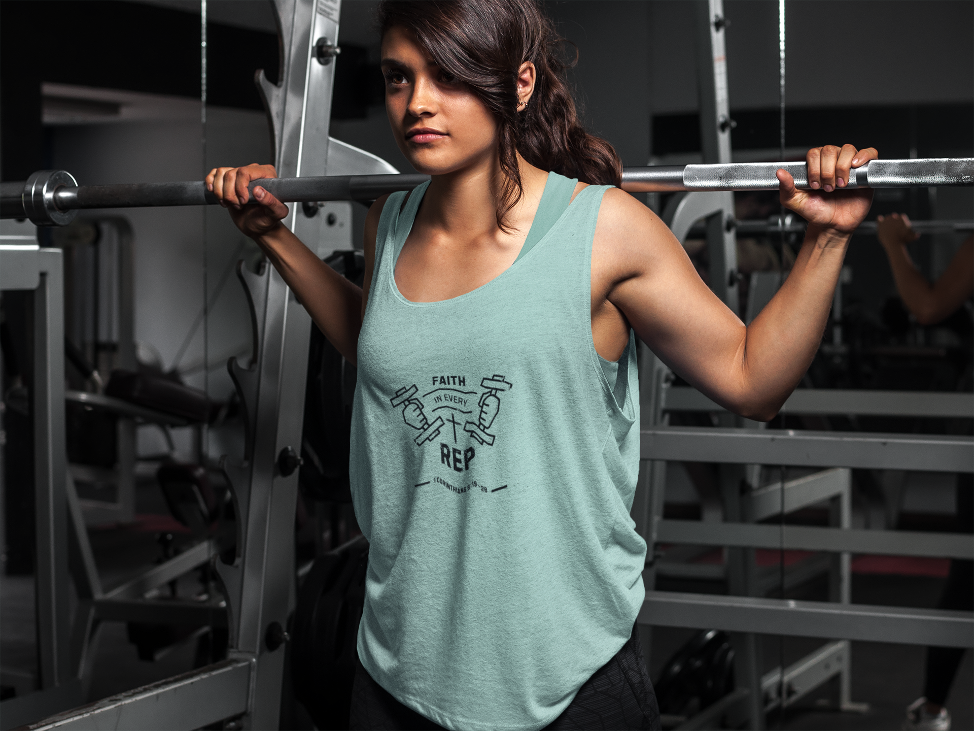 Faith in Every Rep Tank – Christian Workout Racerback | Next Level 1533