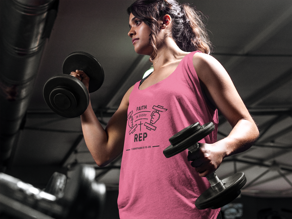 Faith in Every Rep Tank – Christian Workout Racerback | Next Level 1533