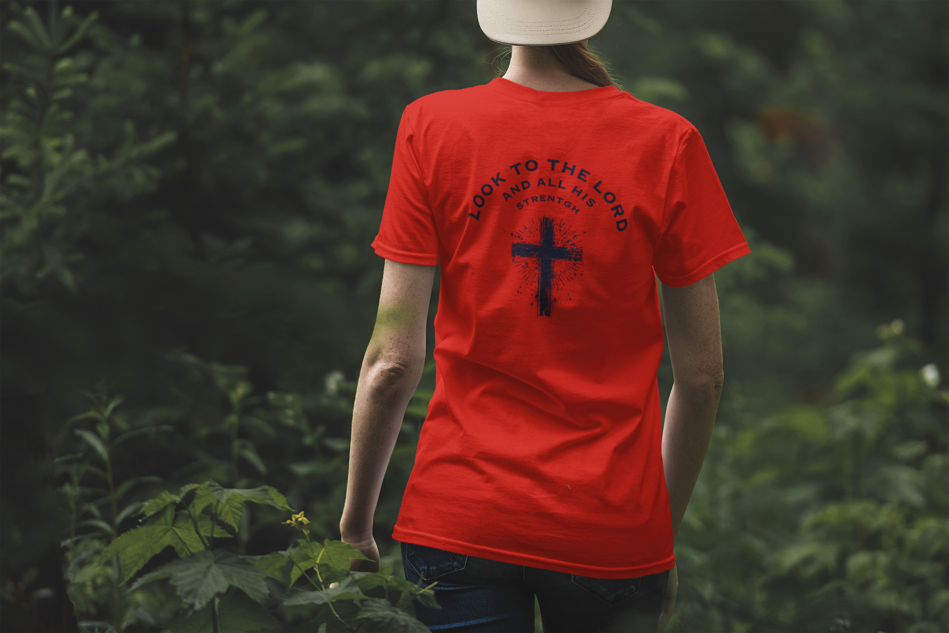 Look to the Lord and All His Strength Shirt – Christian Bible Verse T-Shirt | Bella+Canvas 3001 Faith Tee
