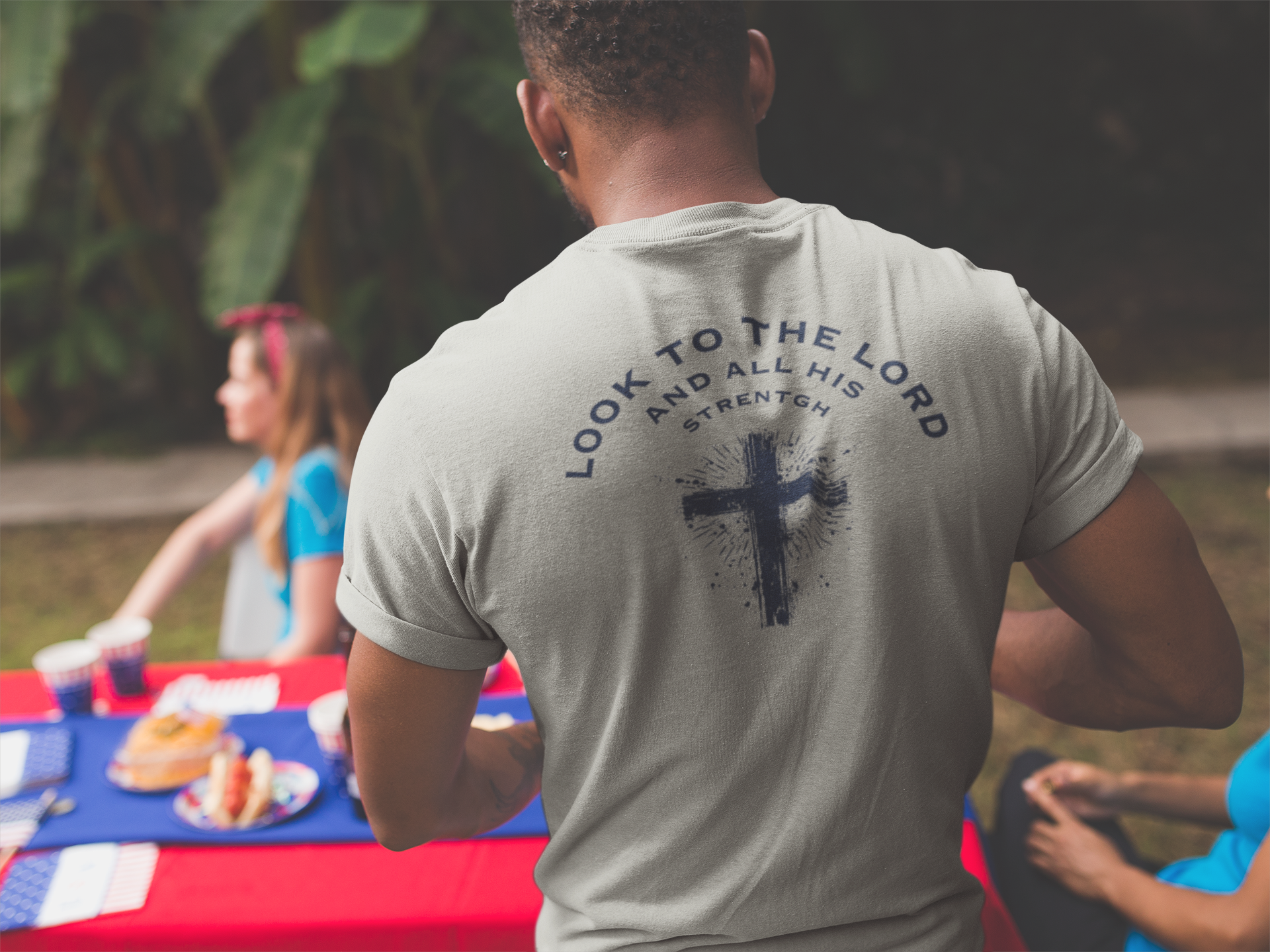 Look to the Lord and All His Strength Shirt – Christian Bible Verse T-Shirt | Bella+Canvas 3001 Faith Tee