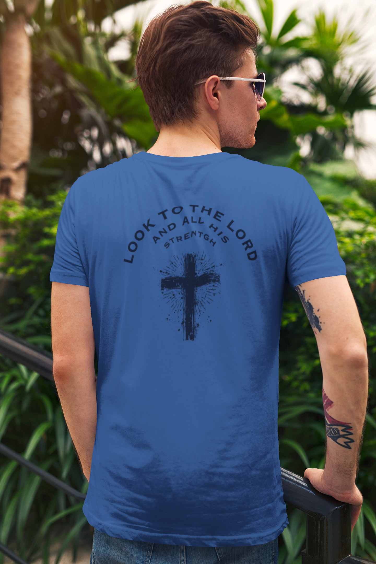 Look to the Lord and All His Strength Shirt – Christian Bible Verse T-Shirt | Bella+Canvas 3001 Faith Tee