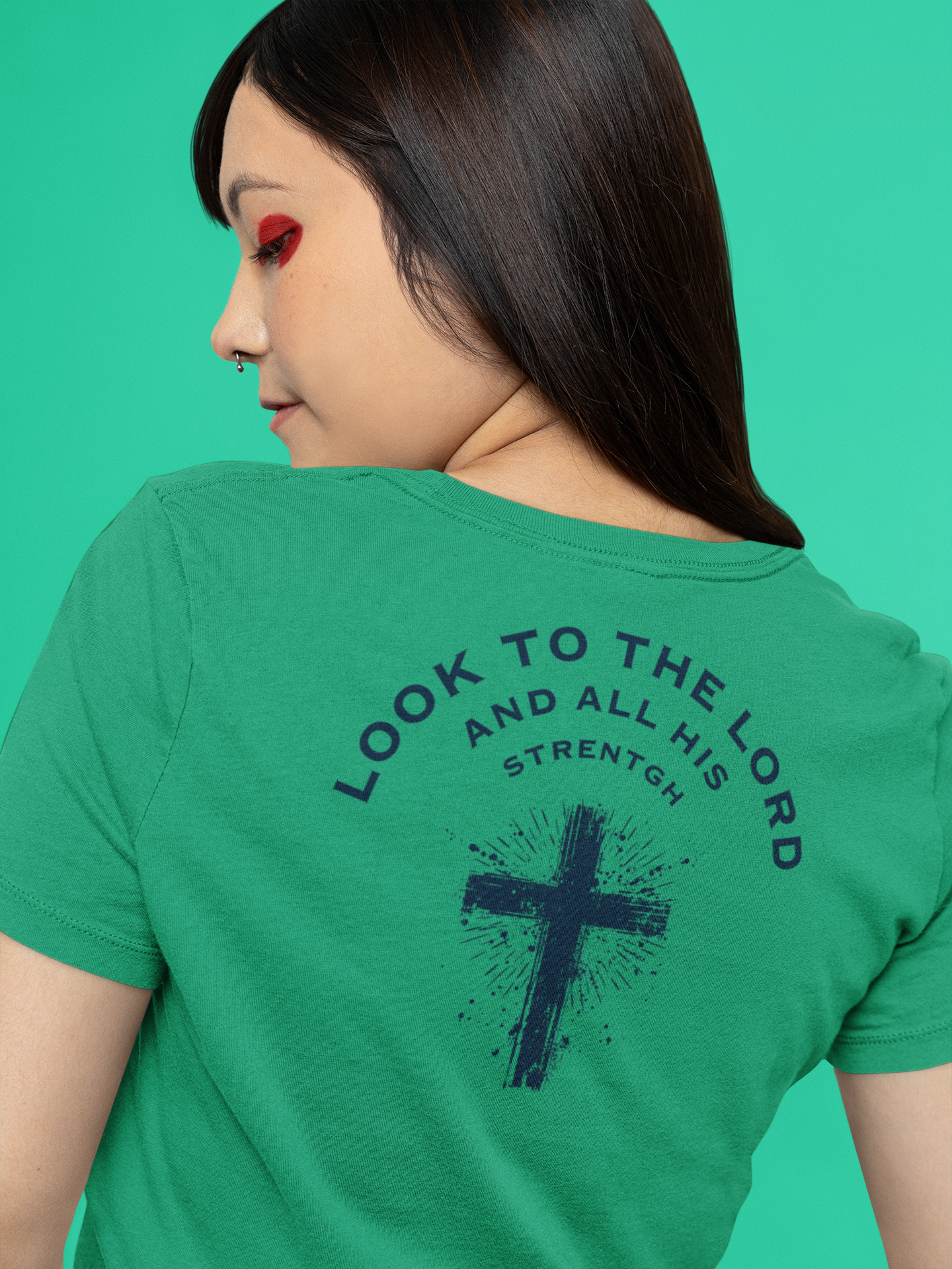 Look to the Lord and All His Strength Shirt – Christian Bible Verse T-Shirt | Bella+Canvas 3001 Faith Tee