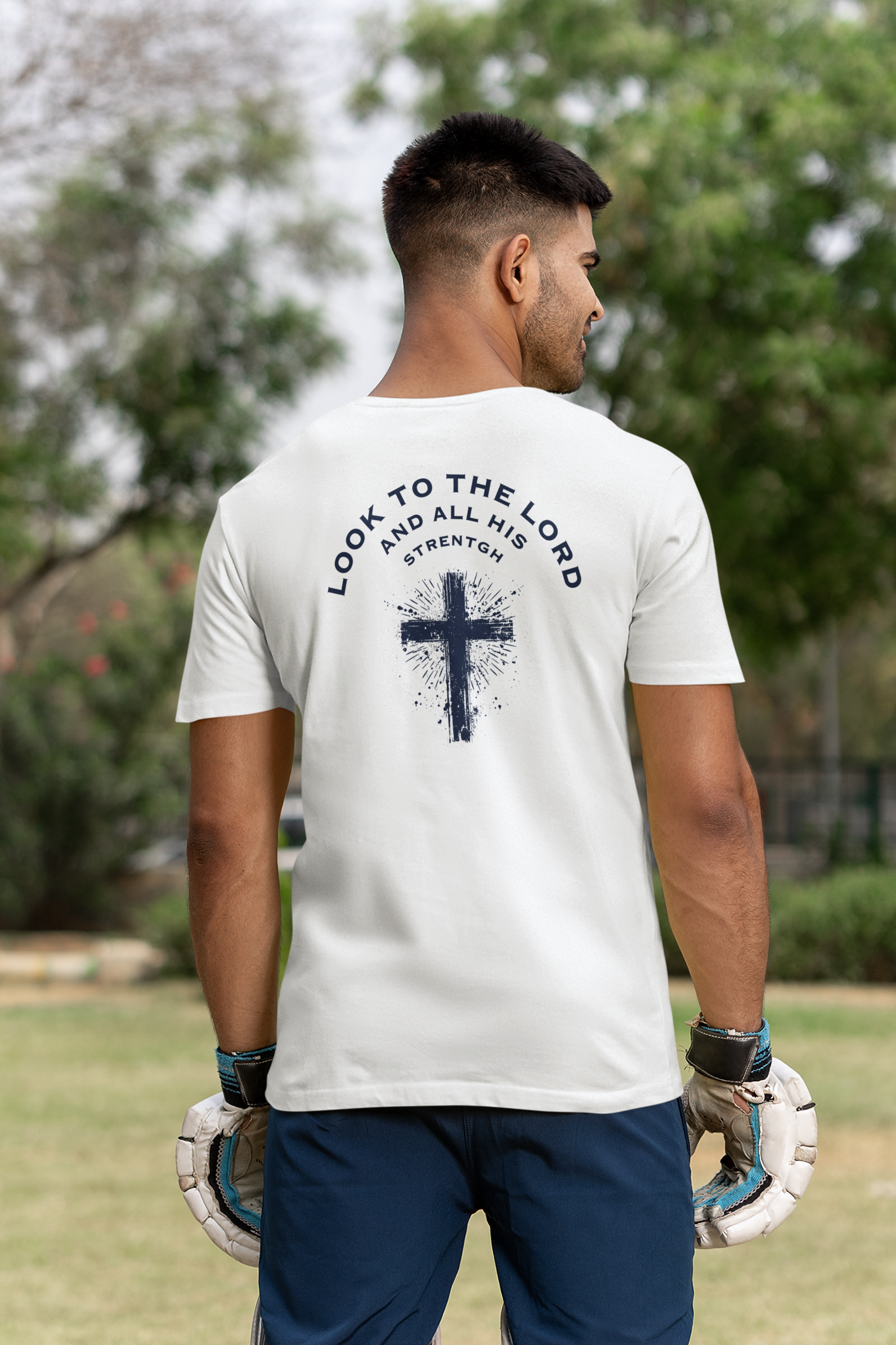 Look to the Lord and All His Strength Shirt – Christian Bible Verse T-Shirt | Bella+Canvas 3001 Faith Tee