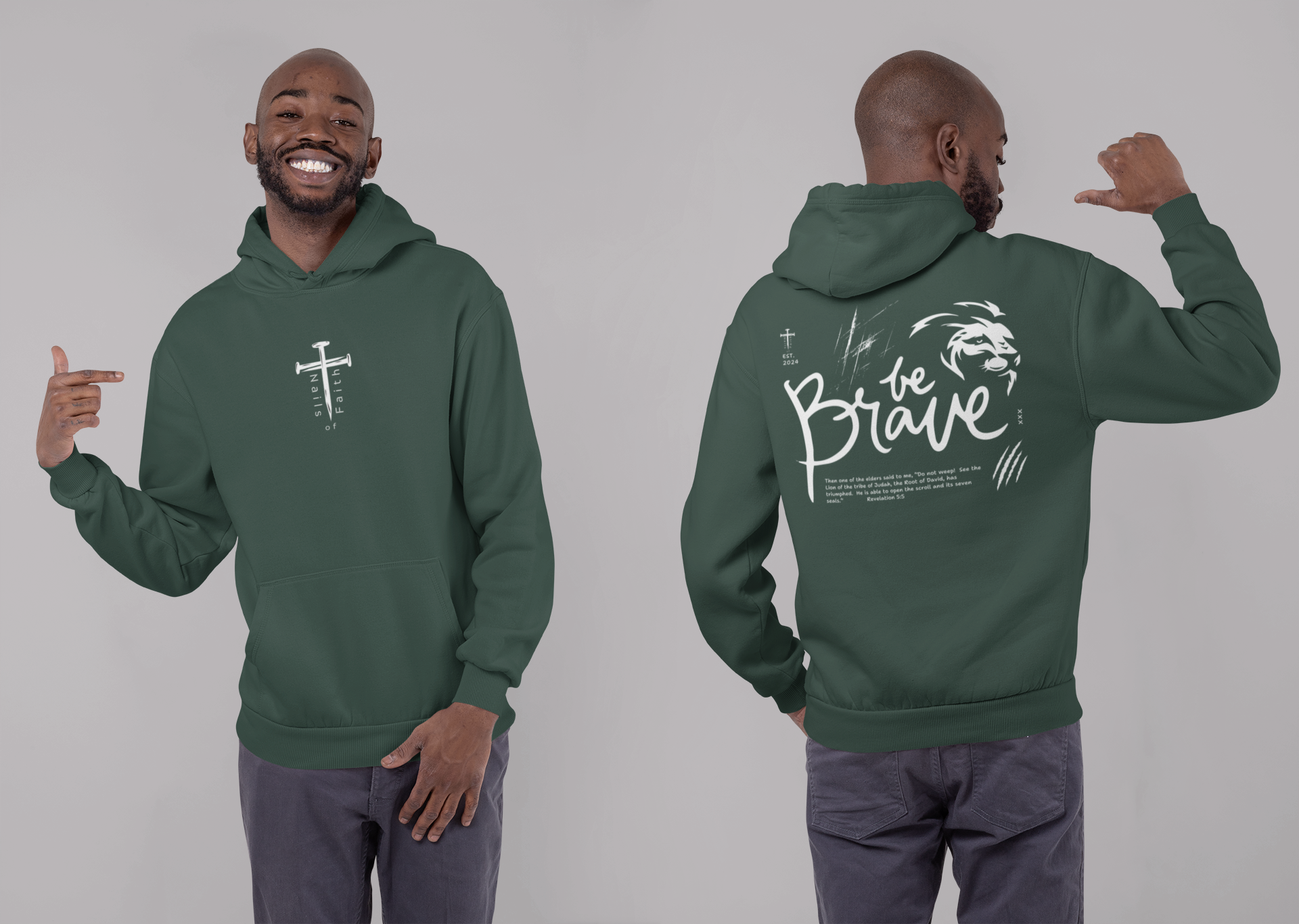 Be Brave Hoodie – Revelation 5:5 Christian Hoodie | Gildan 18500 Unisex Faith Sweatshirt