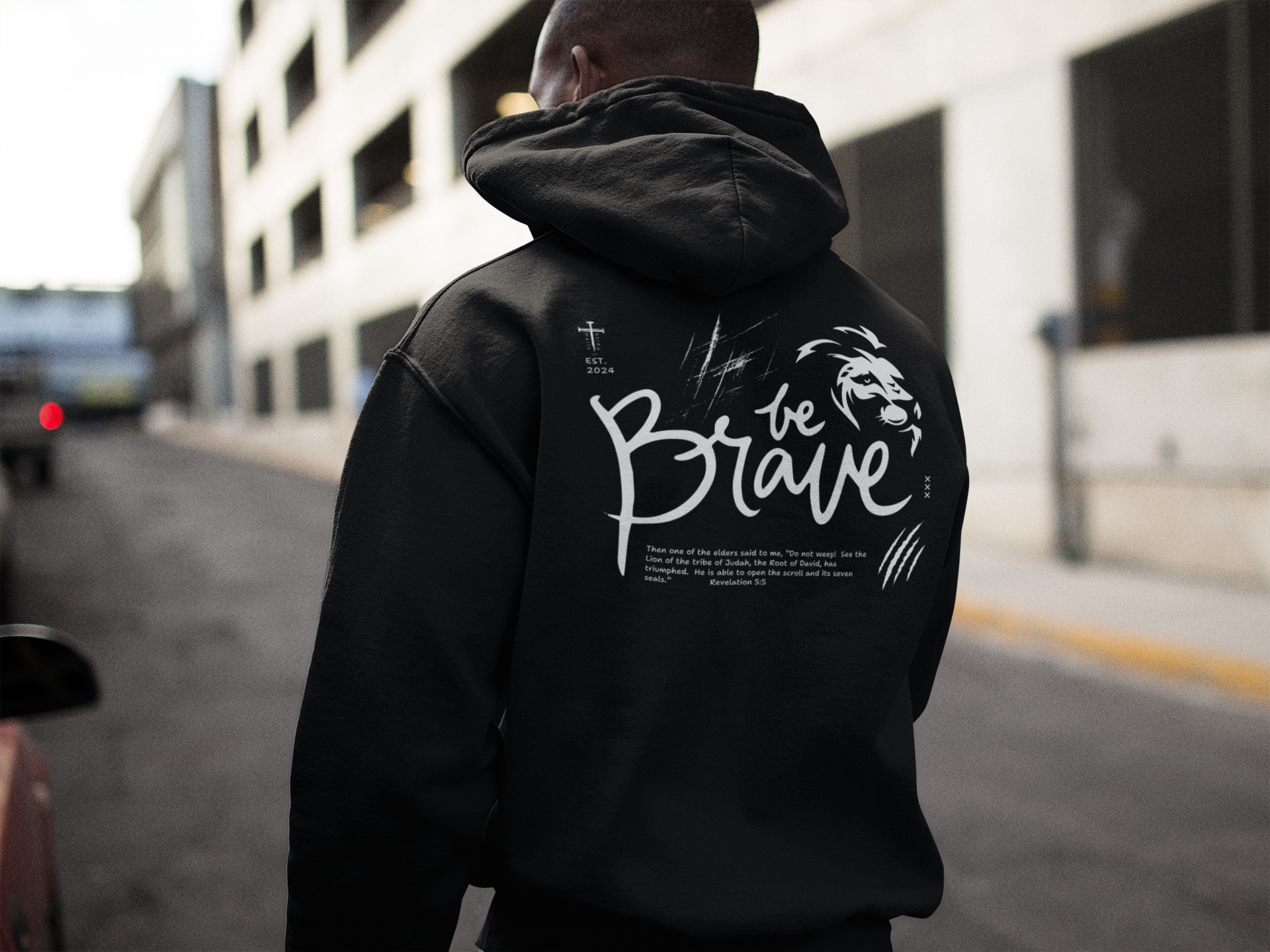 Be Brave Hoodie – Revelation 5:5 Christian Hoodie | Gildan 18500 Unisex Faith Sweatshirt