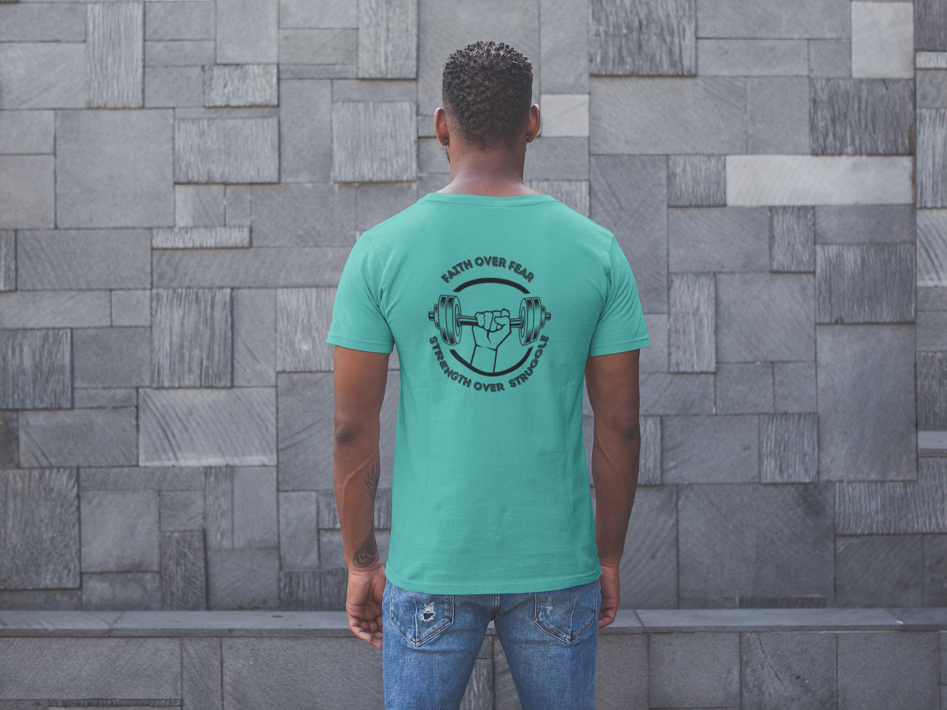 Faith Over Fear Strength Over Struggle T-Shirt – Christian Bella Canvas 3001 Tee | Nails of Faith