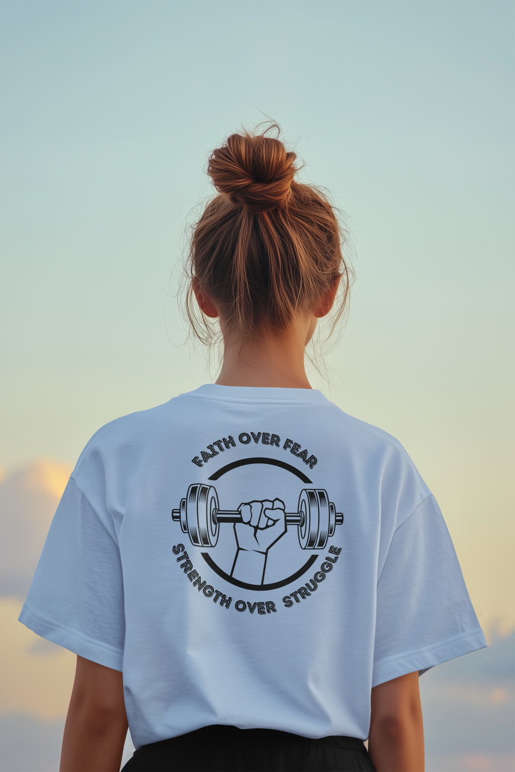 Faith Over Fear Strength Over Struggle T-Shirt – Christian Bella Canvas 3001 Tee | Nails of Faith