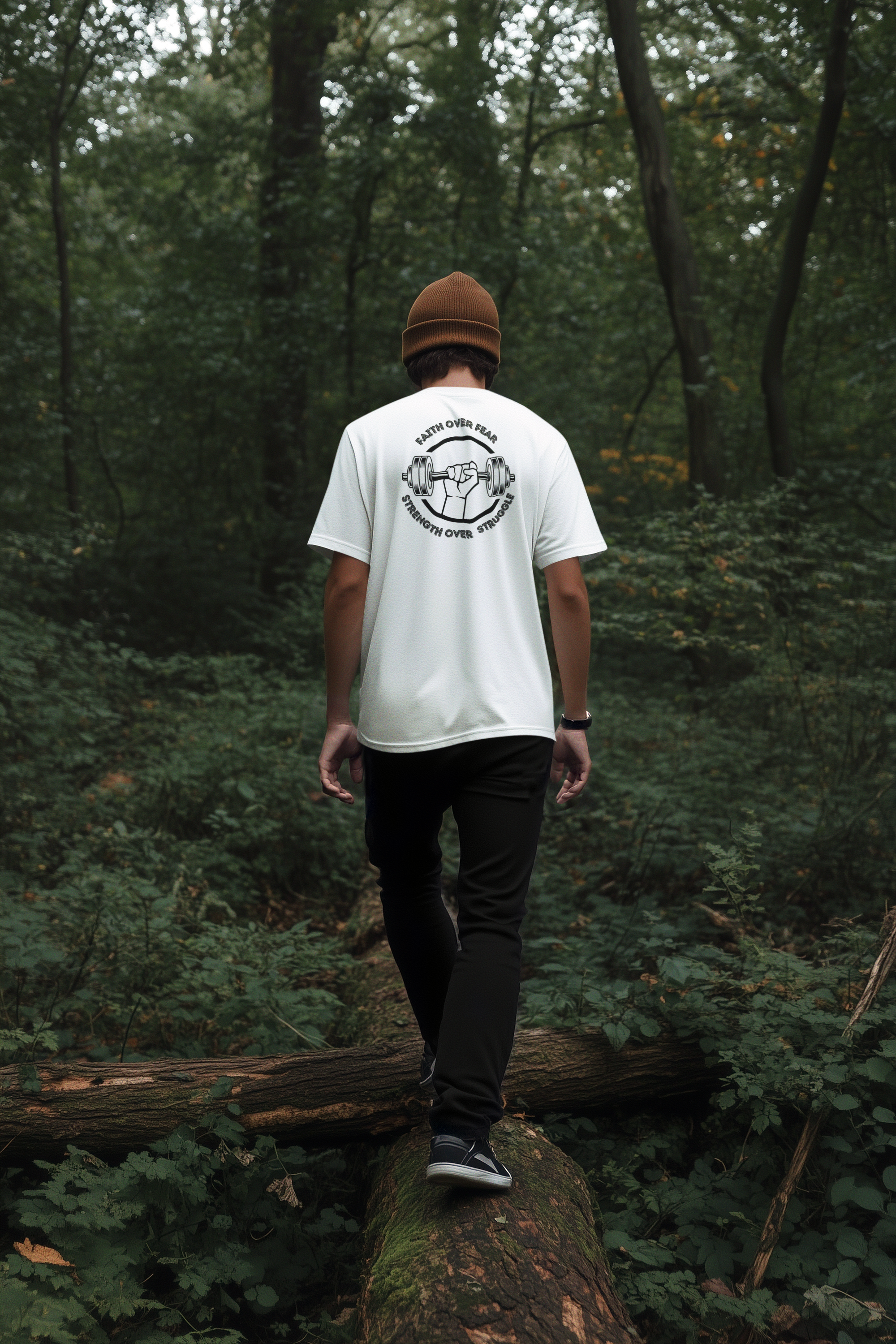 Faith Over Fear Strength Over Struggle T-Shirt – Christian Bella Canvas 3001 Tee | Nails of Faith