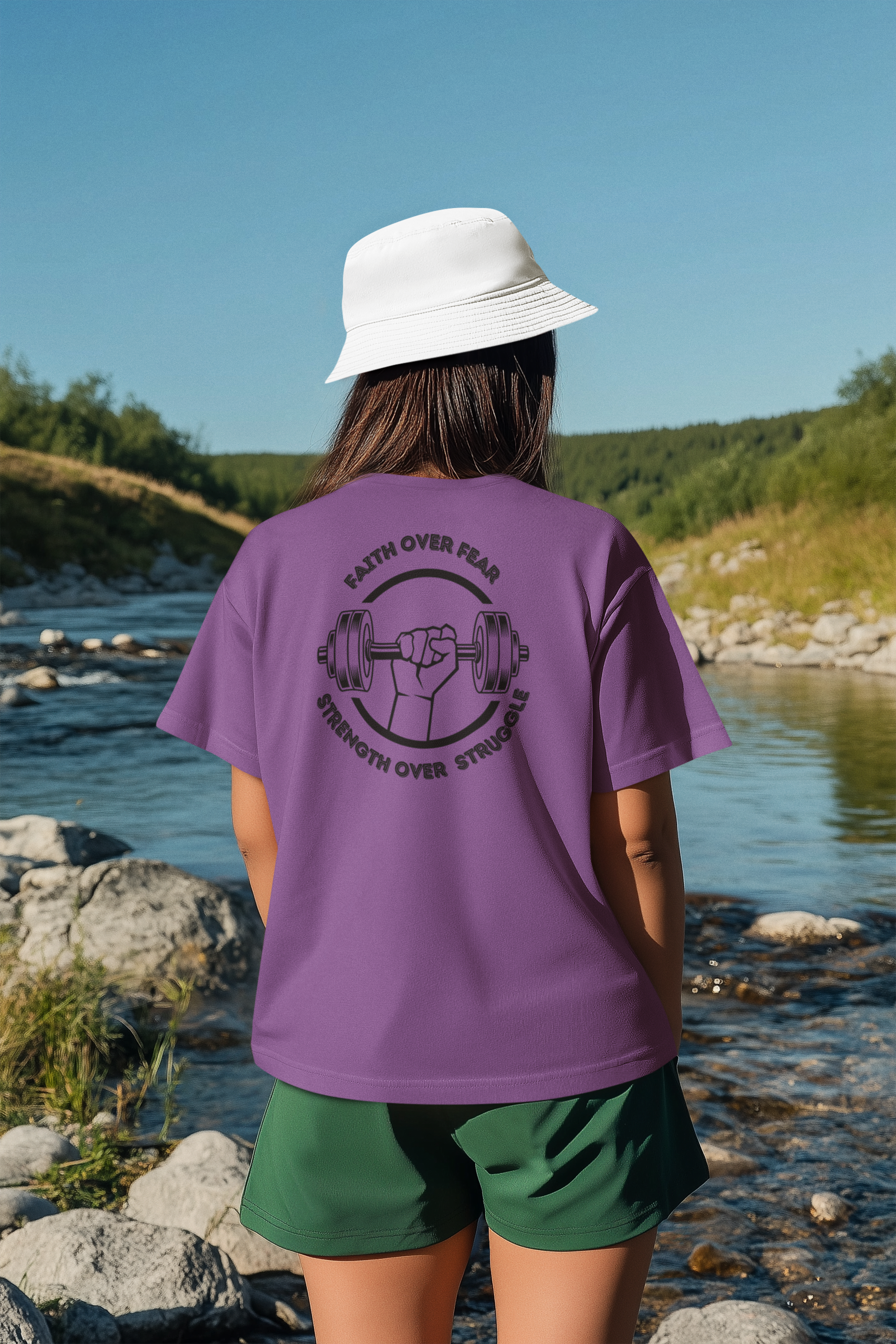 Faith Over Fear Strength Over Struggle T-Shirt – Christian Bella Canvas 3001 Tee | Nails of Faith