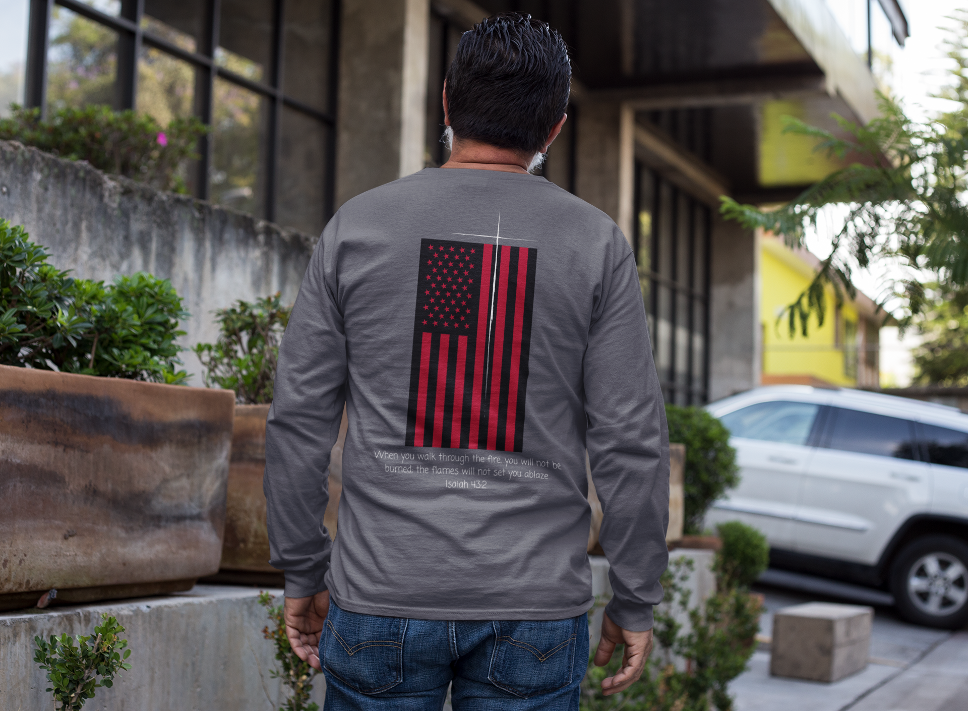 When You Walk Through the Fire You Will Not Be Burned Sweatshirt, Isaiah 43:2 Christian Crewneck, Bible Verse Pullover, Faith Gift, Gildan 18000