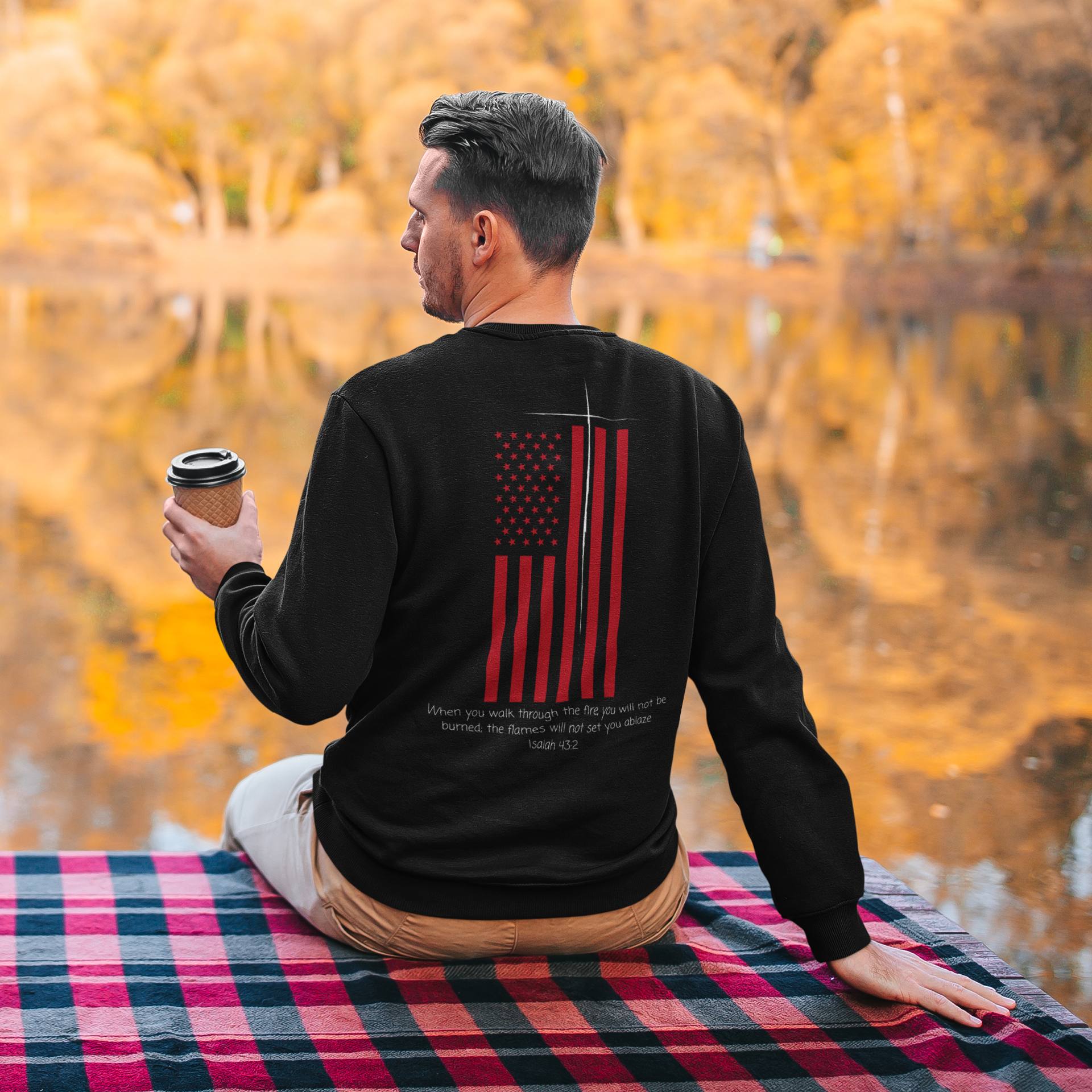 When You Walk Through the Fire You Will Not Be Burned Sweatshirt, Isaiah 43:2 Christian Crewneck, Bible Verse Pullover, Faith Gift, Gildan 18000