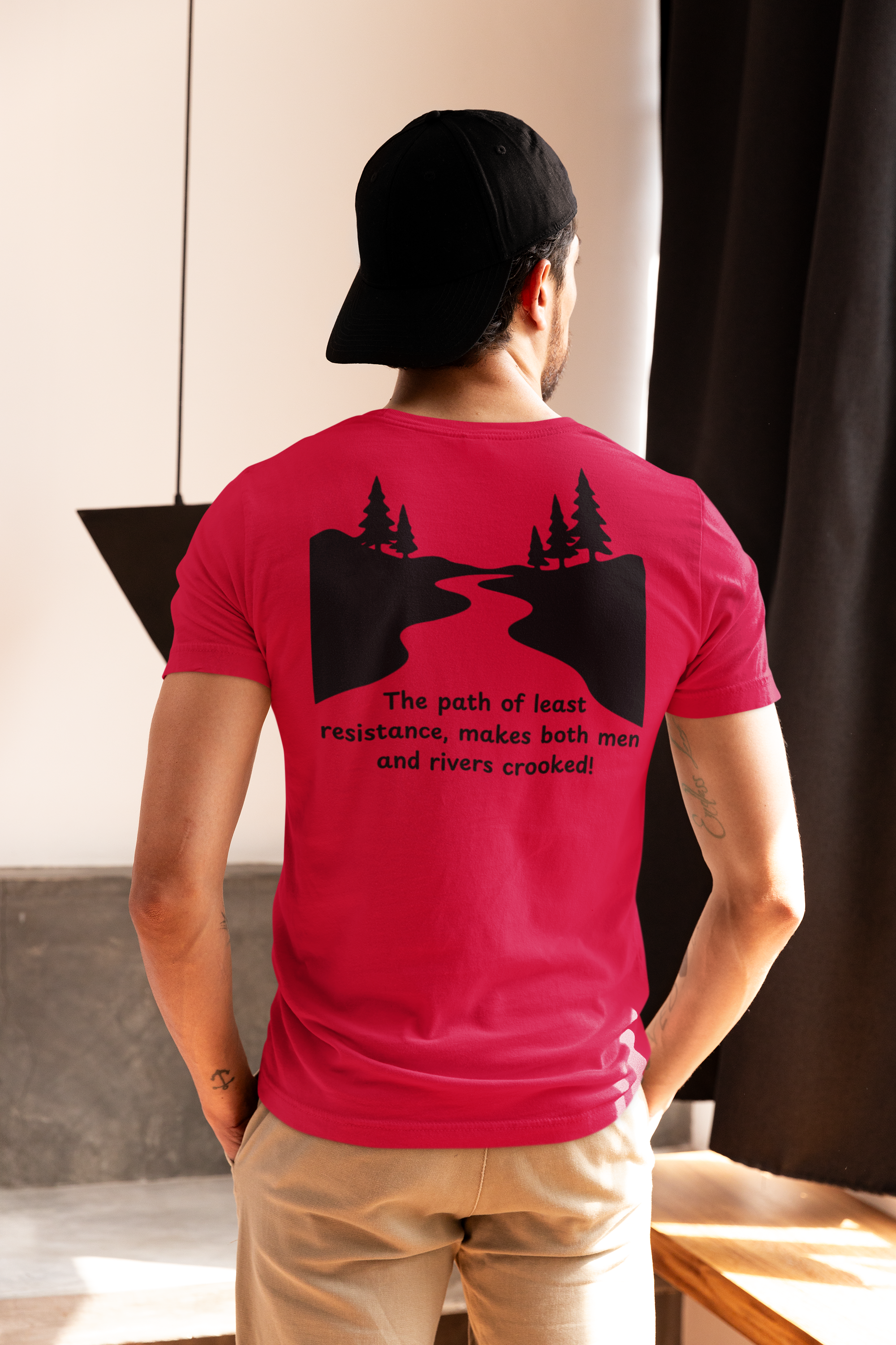 Faith Quote Shirt – The Path of Least Resistance Makes Both Men and Rivers Crooked – Christian Motivation Tee – Faith Based Apparel – Gildan 64000 Unisex Shirt