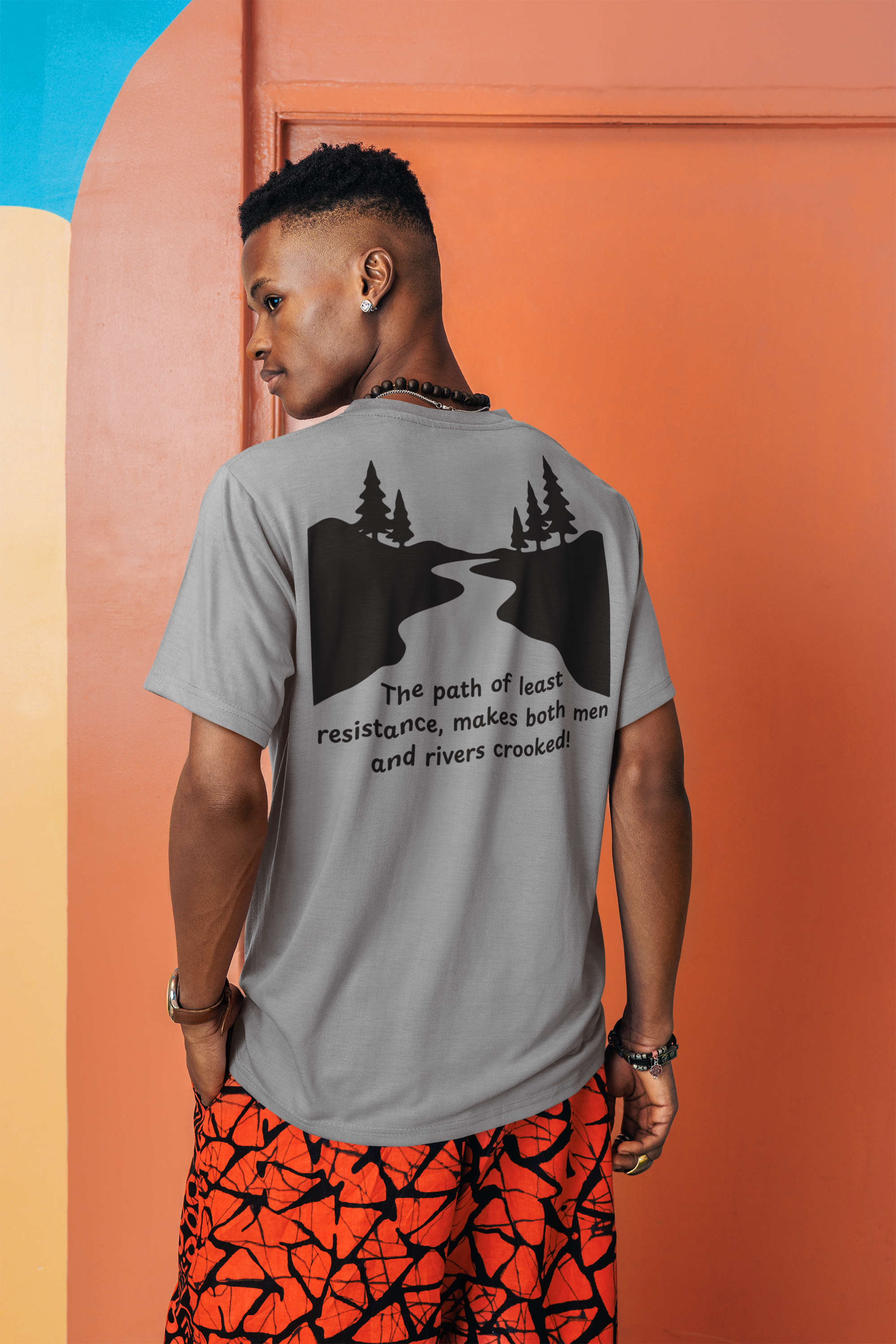 Faith Quote Shirt – The Path of Least Resistance Makes Both Men and Rivers Crooked – Christian Motivation Tee – Faith Based Apparel – Gildan 64000 Unisex Shirt
