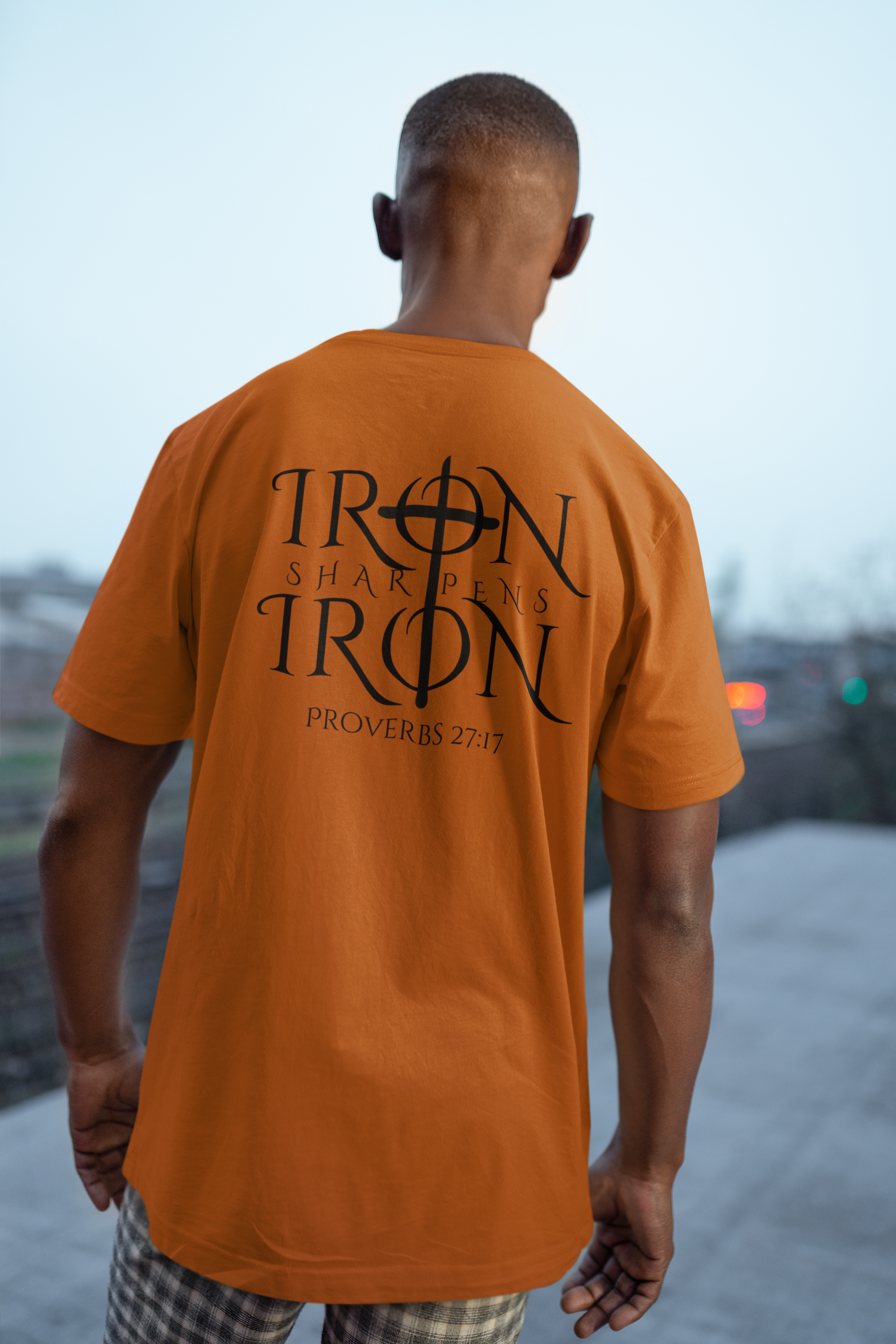 Iron Sharpens Iron Christian Shirt – Proverbs 27:17 Faith Brotherhood T-Shirt | Gildan 5000