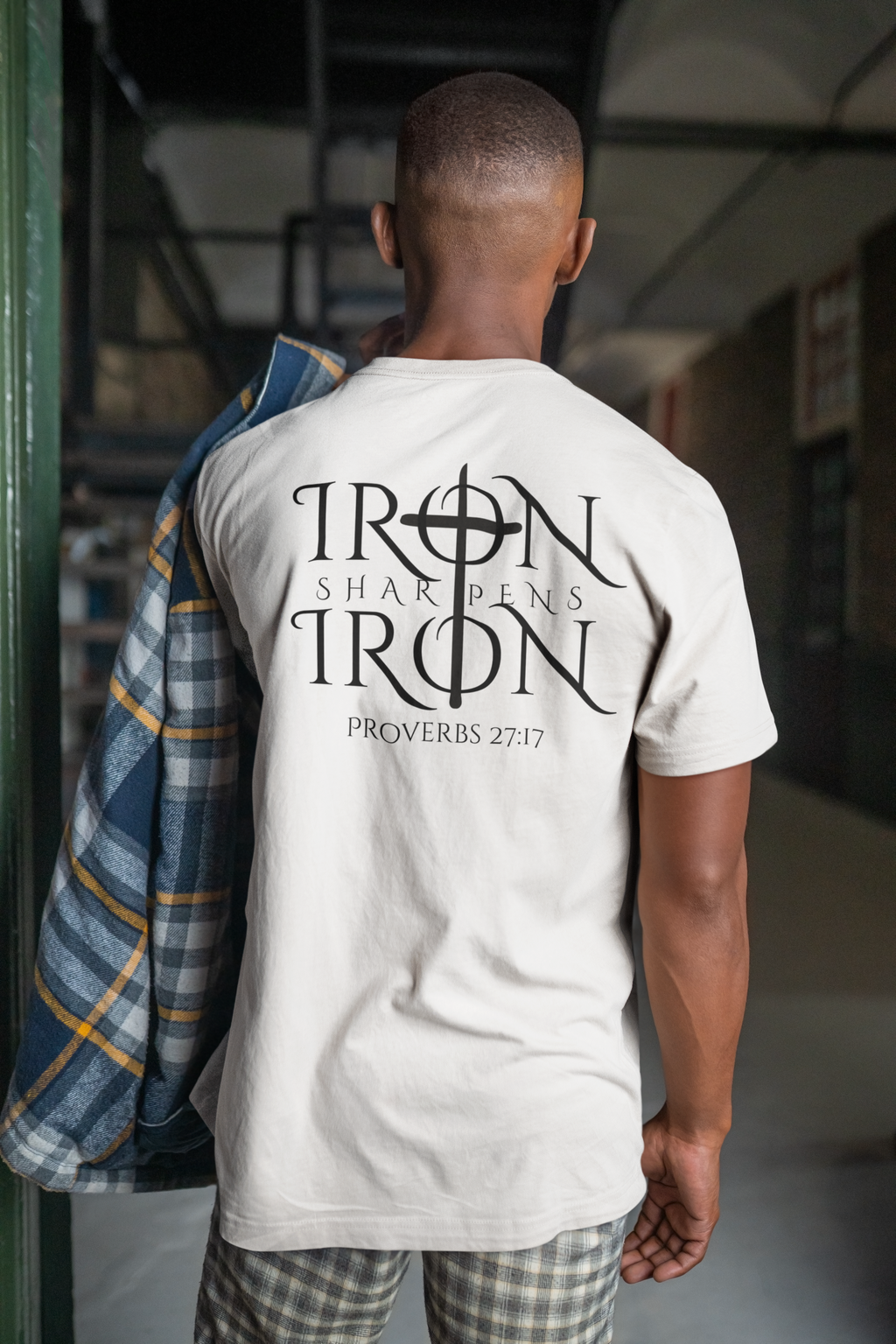 Iron Sharpens Iron Christian Shirt – Proverbs 27:17 Faith Brotherhood T-Shirt | Gildan 5000