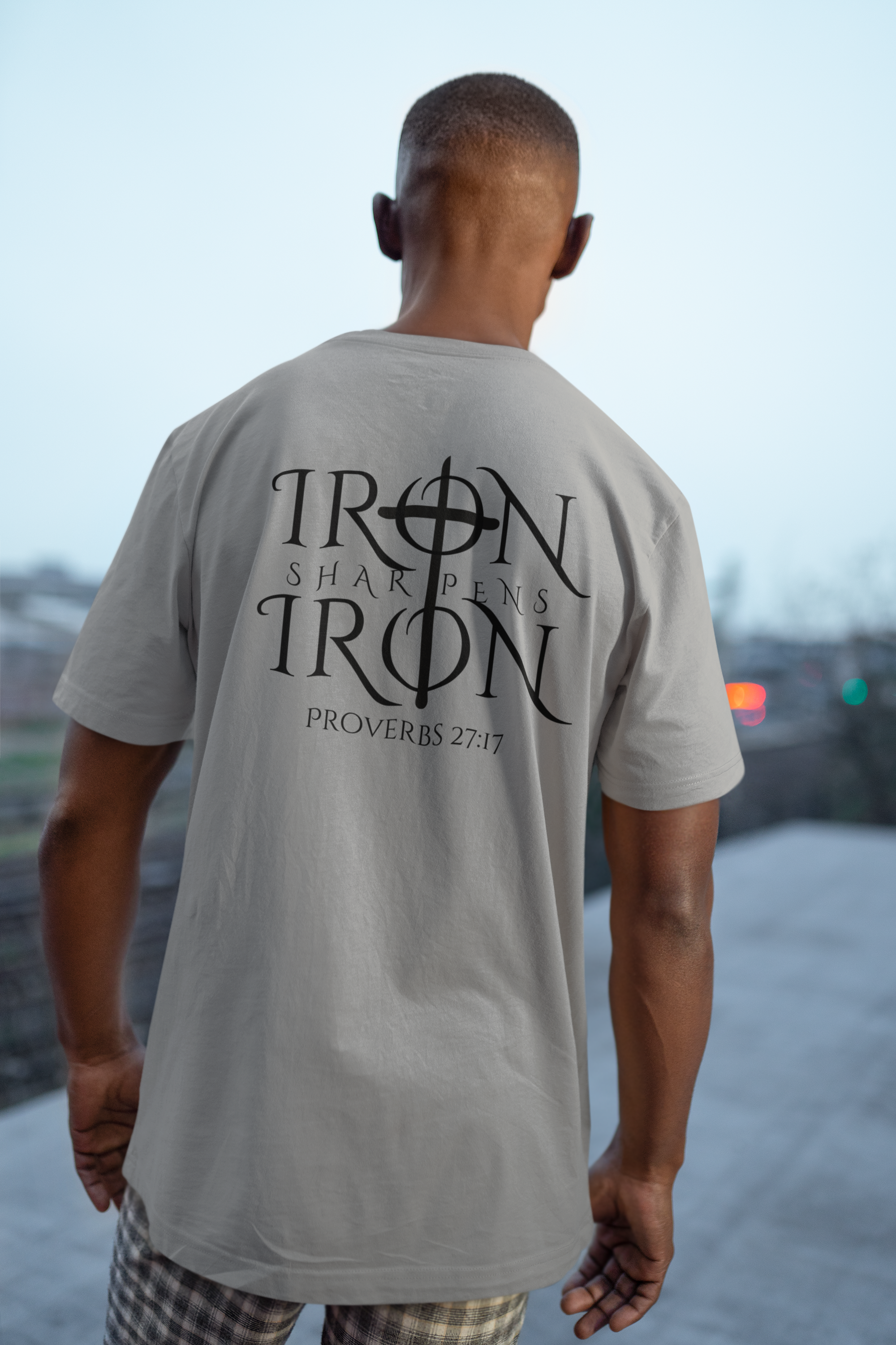 Iron Sharpens Iron Christian Shirt – Proverbs 27:17 Faith Brotherhood T-Shirt | Gildan 5000