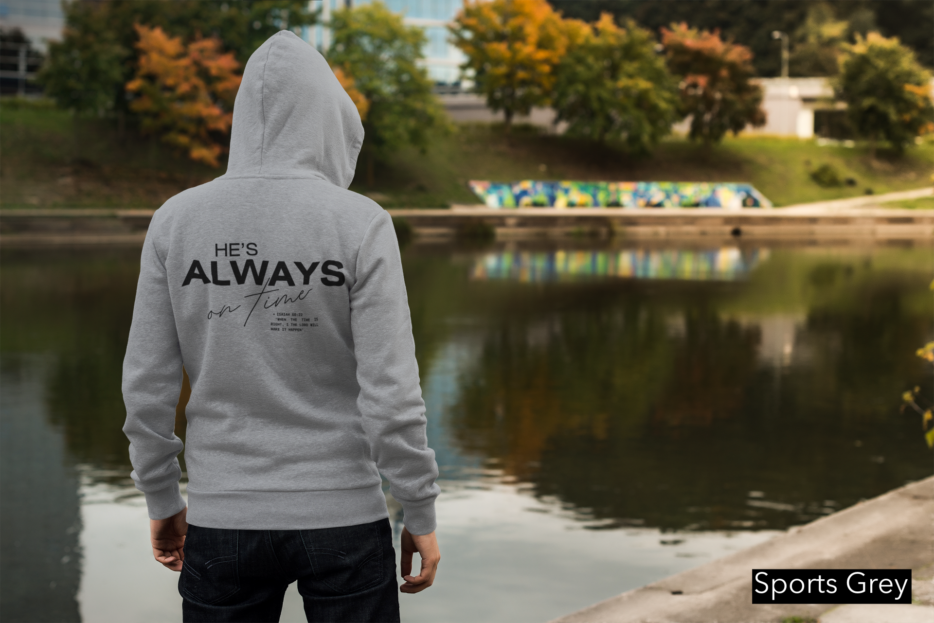 He’s Always On Time Christian Hoodie – Isaiah 60:22 Faith Sweatshirt | Gildan SF500 Hoodie