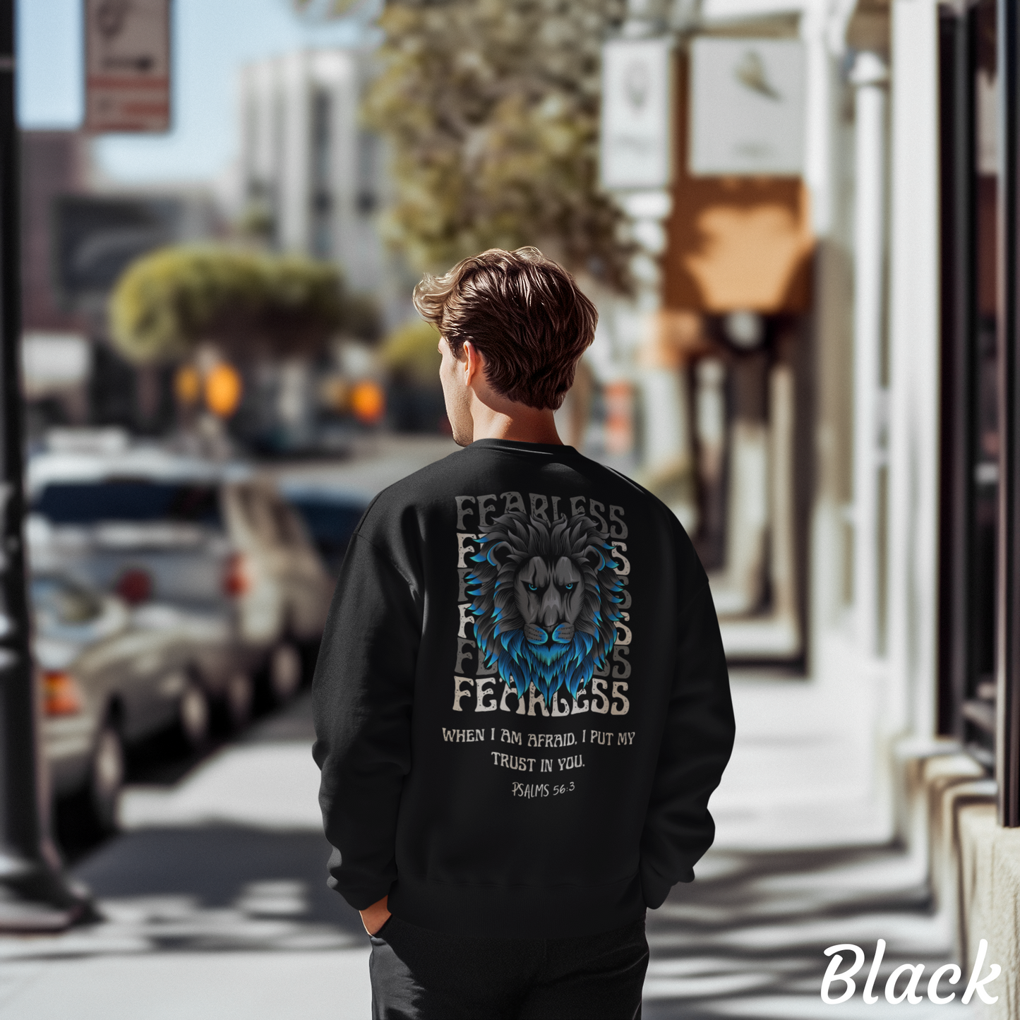 Fearless Lion Sweatshirt – Psalms 56:3 - Unisex Crewneck