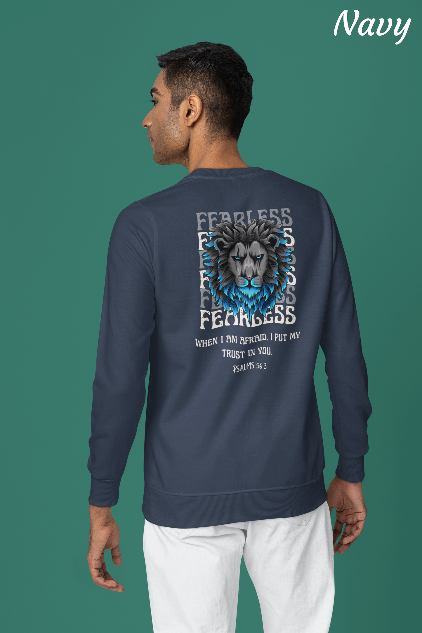 Fearless Lion Sweatshirt – Psalms 56:3 - Unisex Crewneck