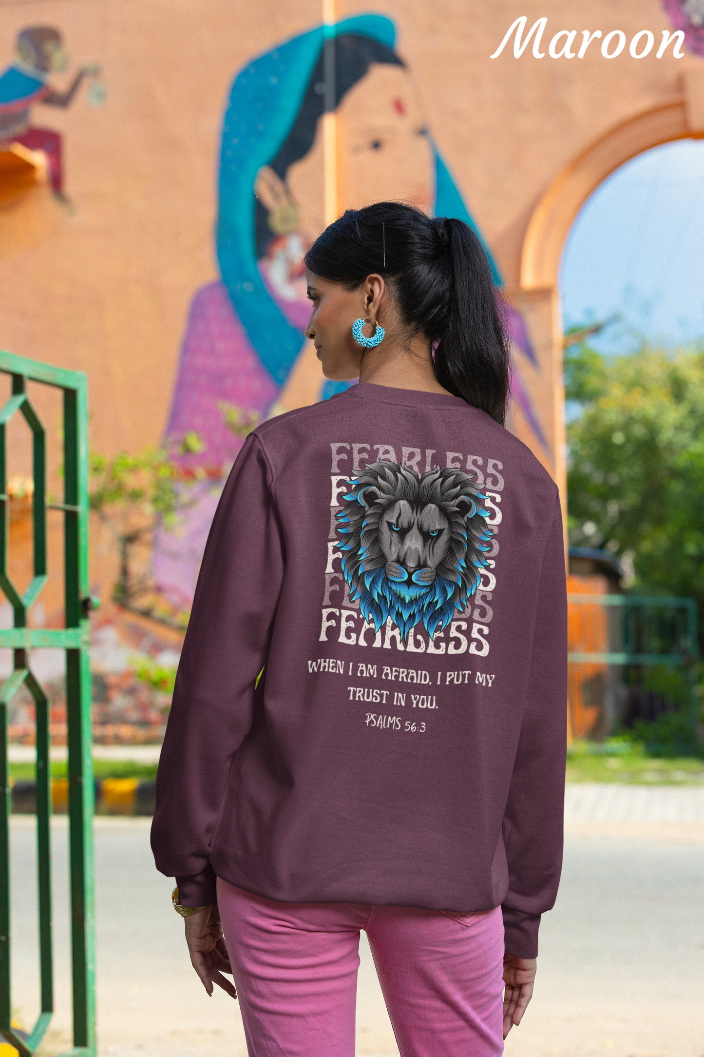 Fearless Lion Sweatshirt – Psalms 56:3 - Unisex Crewneck