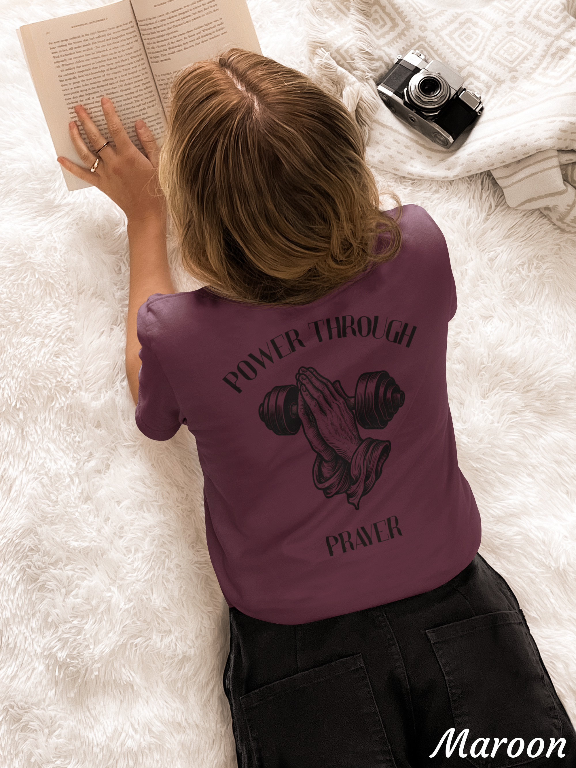 Power Through Prayer Shirt, Christian Motivational T-Shirt, Faith Based Apparel, Religious Inspirational Tee, Gildan 5000 Christian Gift