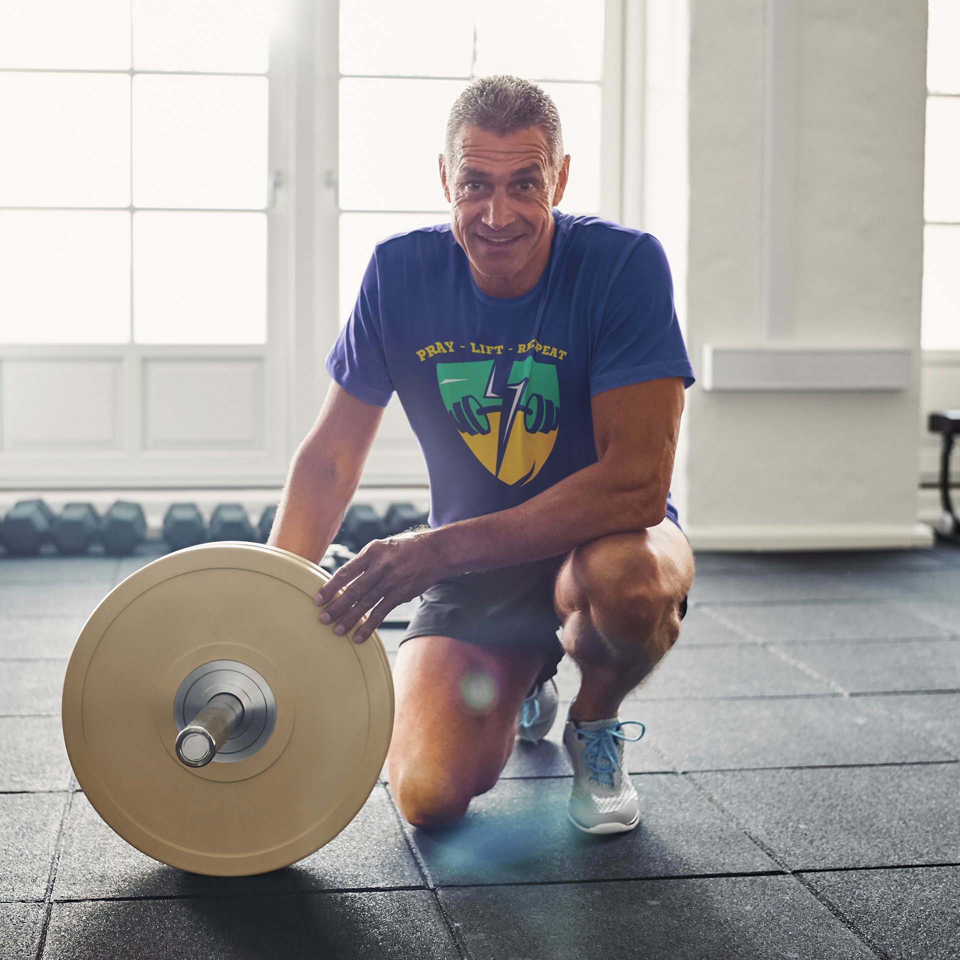 Pray Lift Repeat Shirt, Christian Gym T-Shirt, Faith Fitness Tee, Religious Workout Shirt, Gildan 5000 Christian Apparel