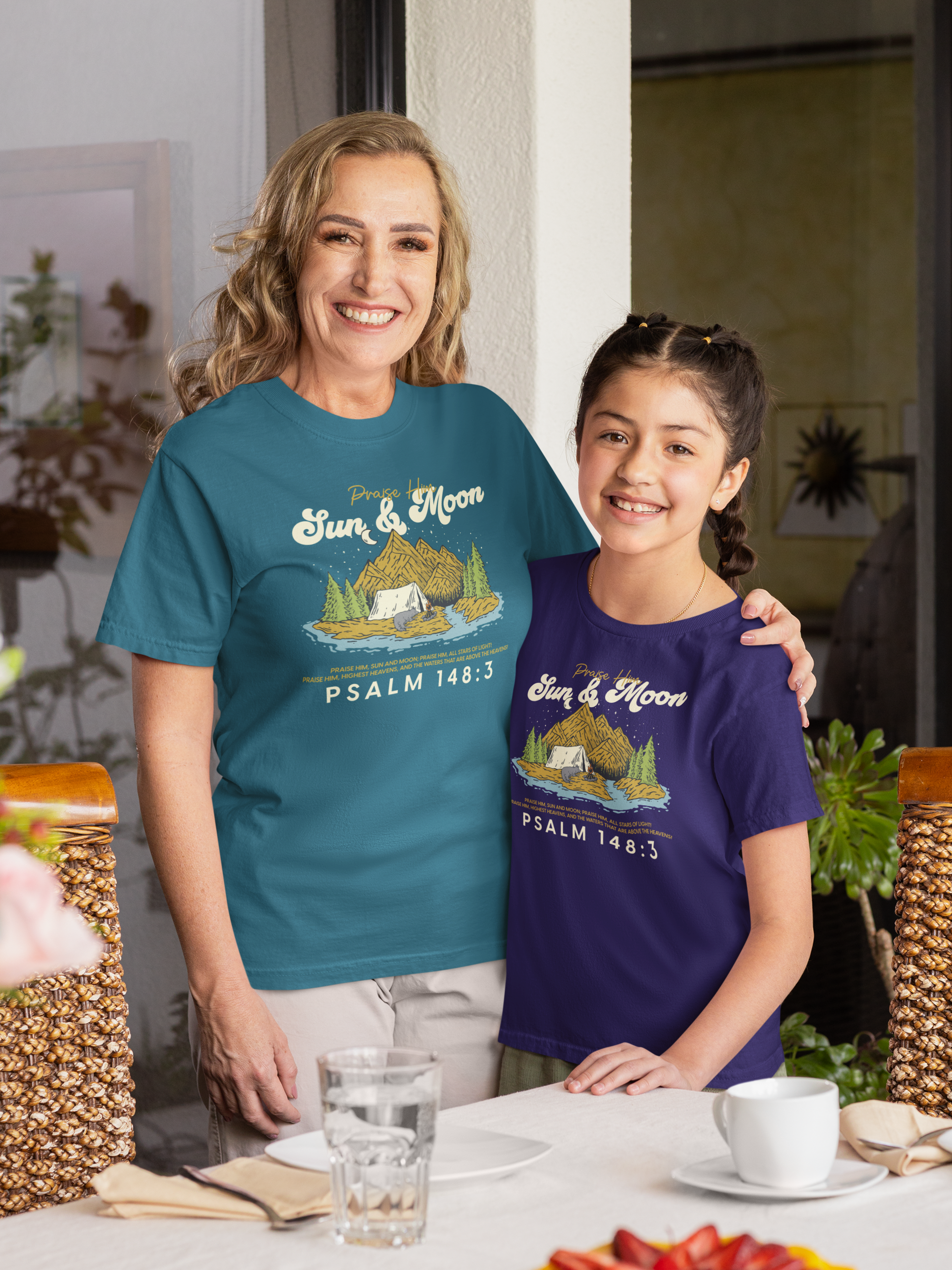 Sun and Moon Praise Him Shirt, Psalms 148:3 Christian T-Shirt, Comfort Colors 1717 Worship Tee, Bible Verse Shirt, Faith Based Apparel